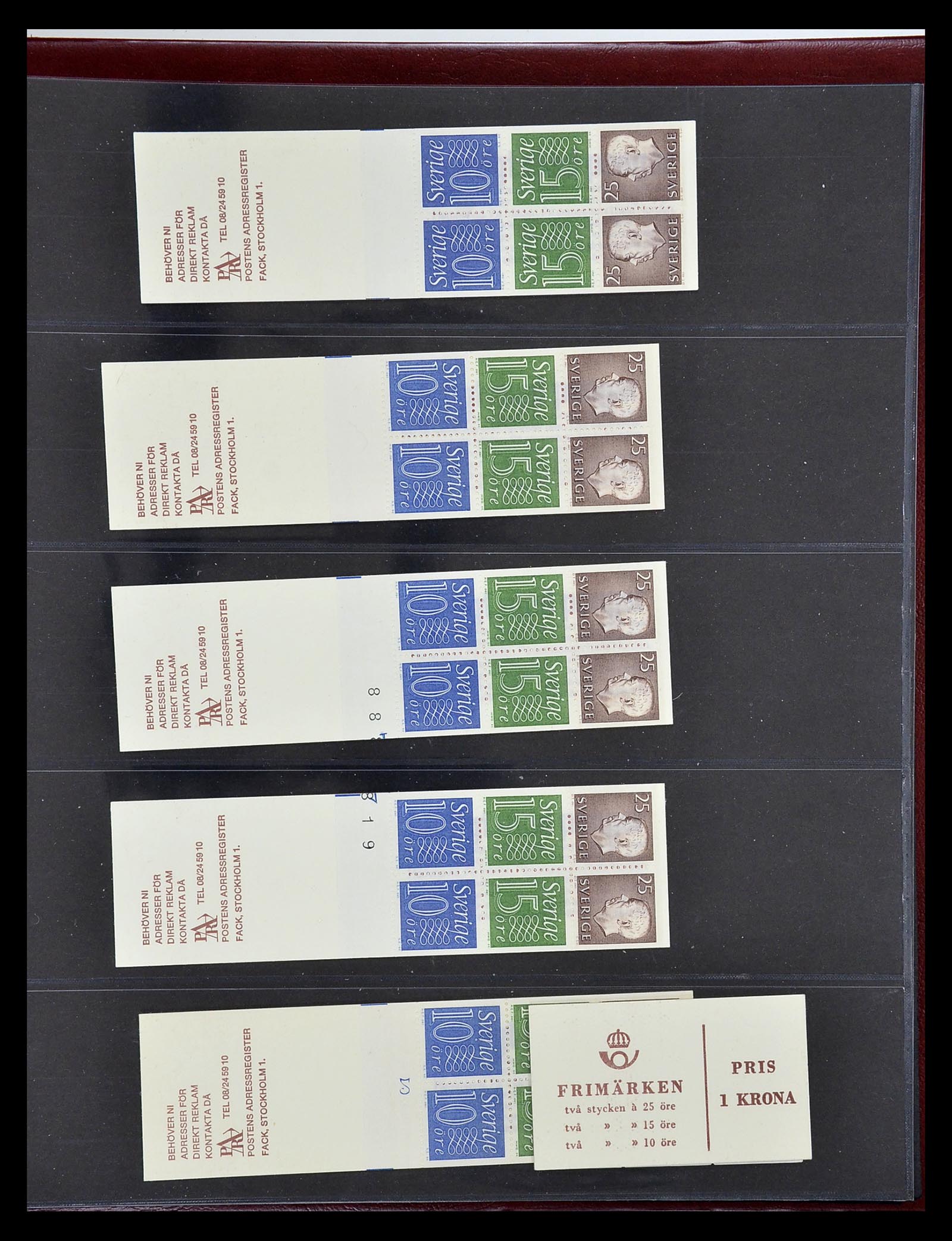 34760 099 - Postzegelverzameling 34760 Zweden postzegelboekjes 1945-1973.