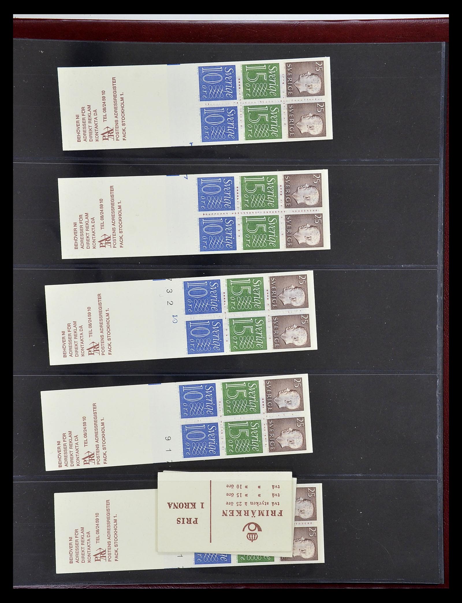 34760 100 - Postzegelverzameling 34760 Zweden postzegelboekjes 1945-1973.