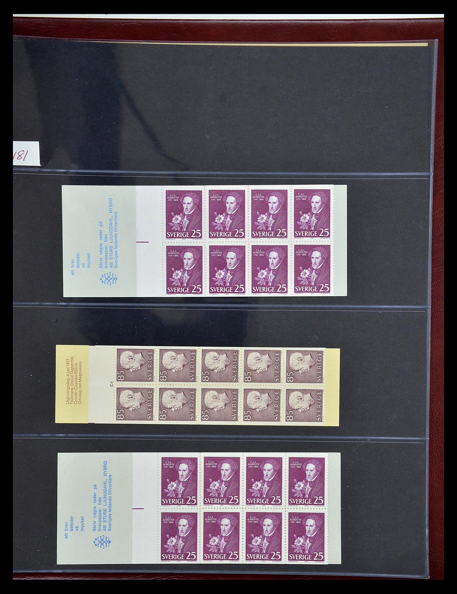 34760 181 - Postzegelverzameling 34760 Zweden postzegelboekjes 1945-1973.