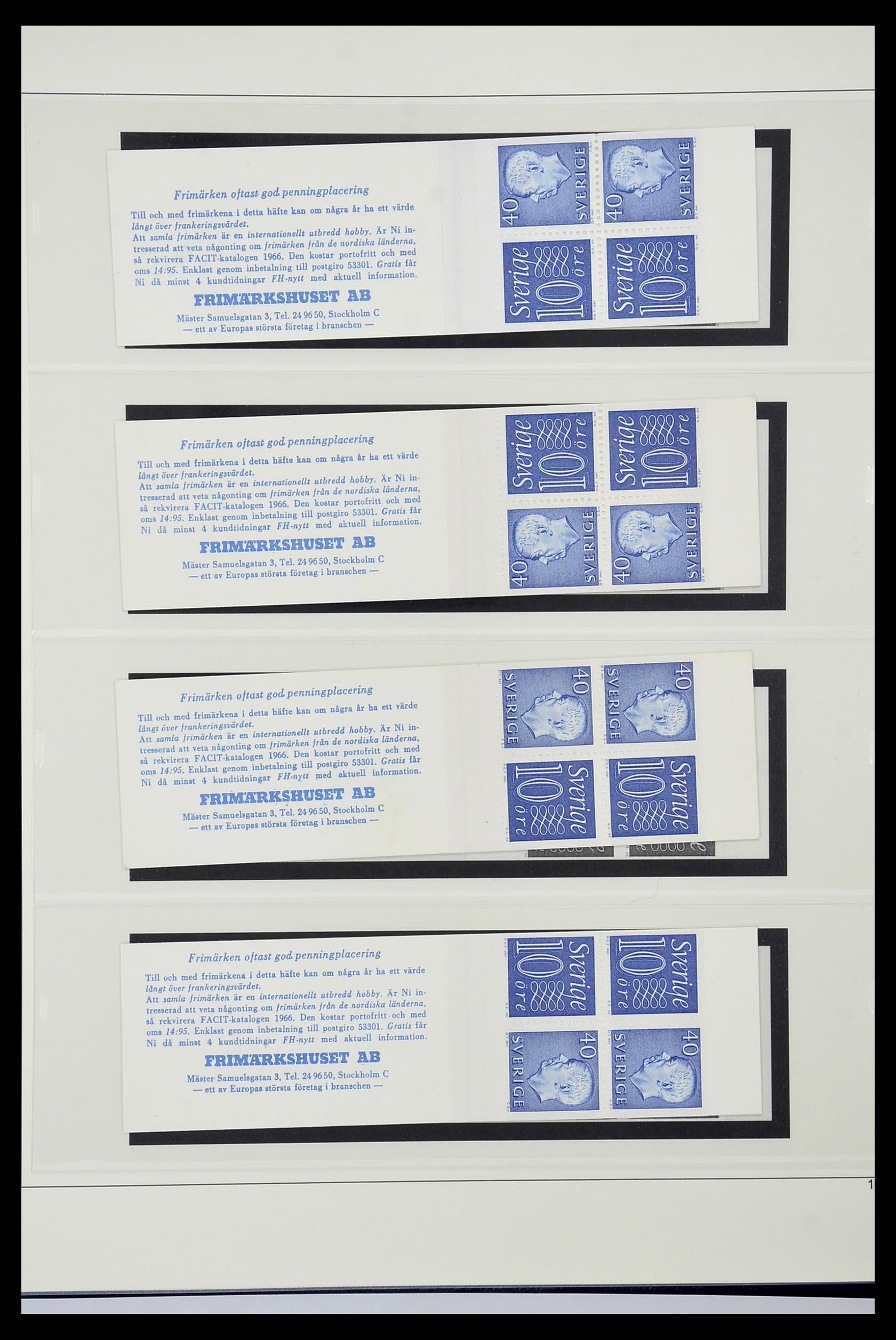 34760 210 - Postzegelverzameling 34760 Zweden postzegelboekjes 1945-1973.