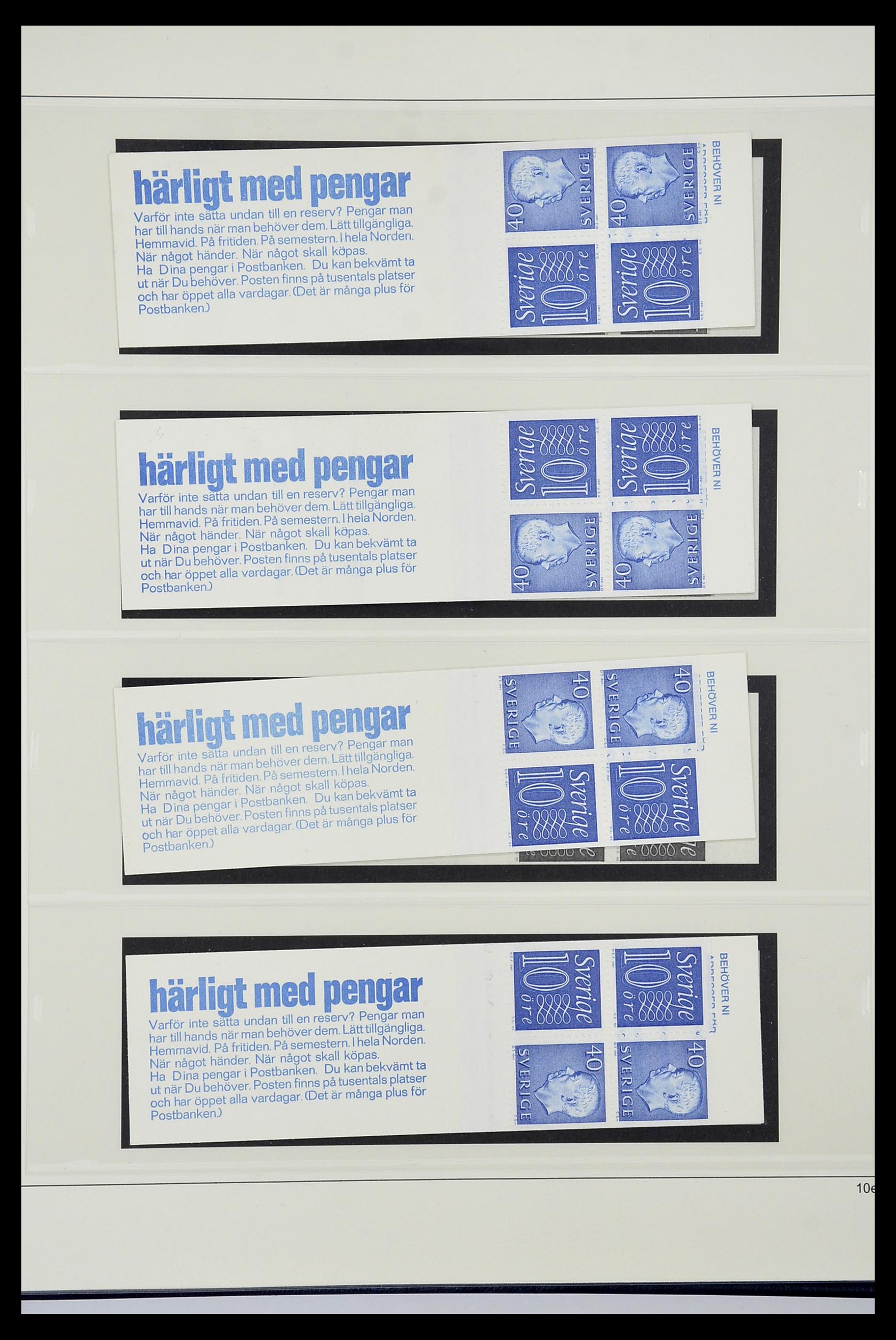 34760 213 - Postzegelverzameling 34760 Zweden postzegelboekjes 1945-1973.