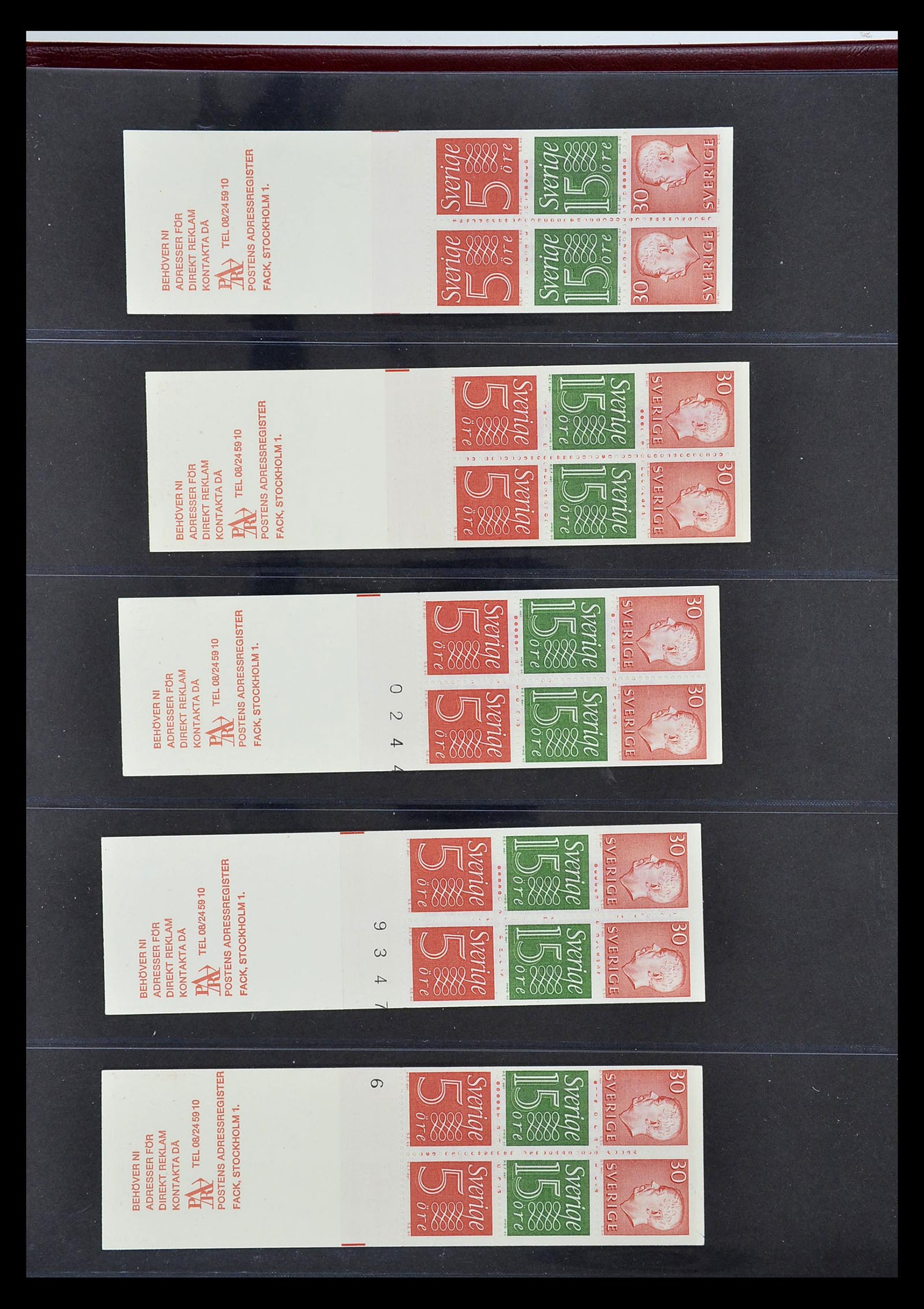 34760 259 - Postzegelverzameling 34760 Zweden postzegelboekjes 1945-1973.