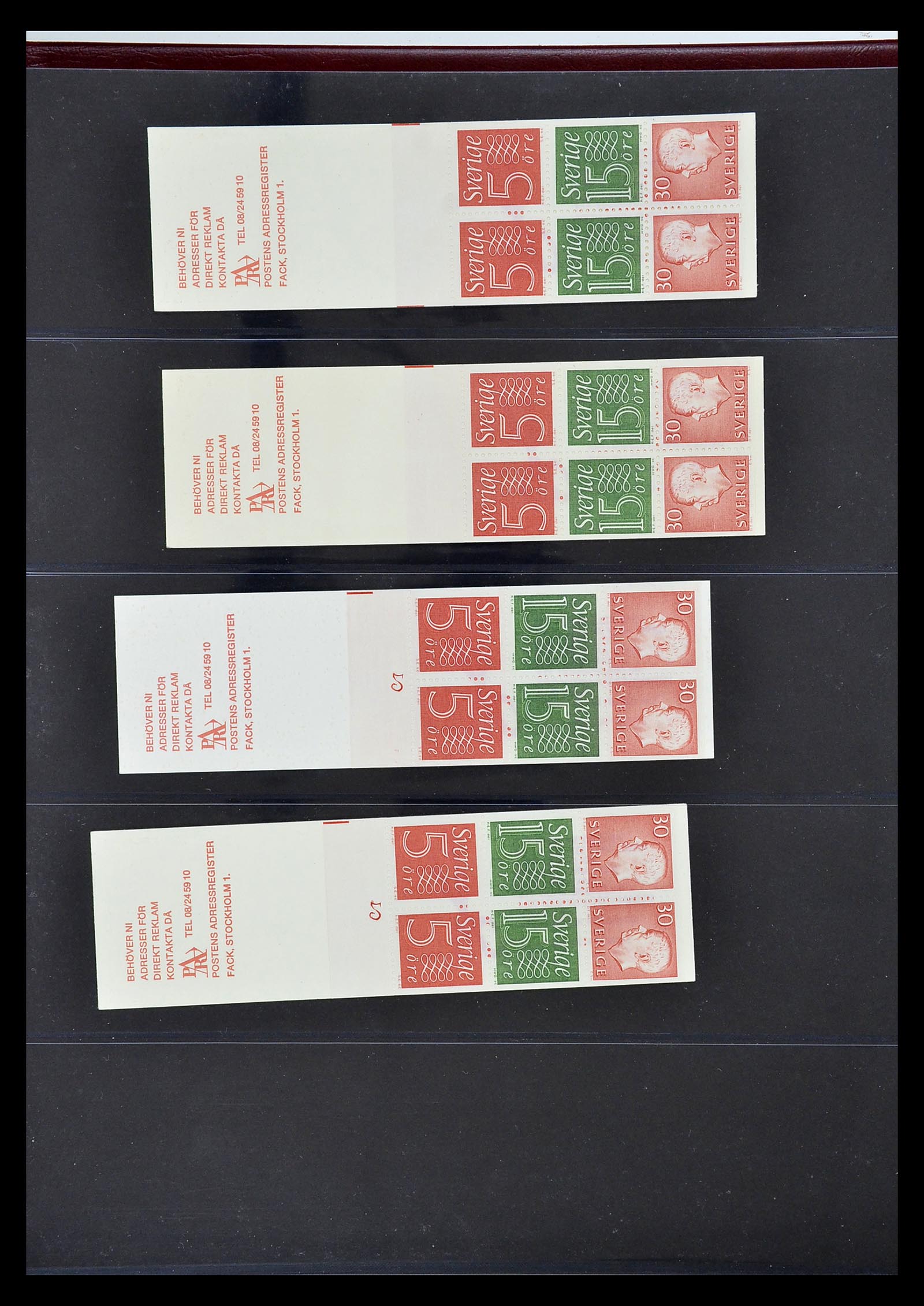 34760 261 - Postzegelverzameling 34760 Zweden postzegelboekjes 1945-1973.