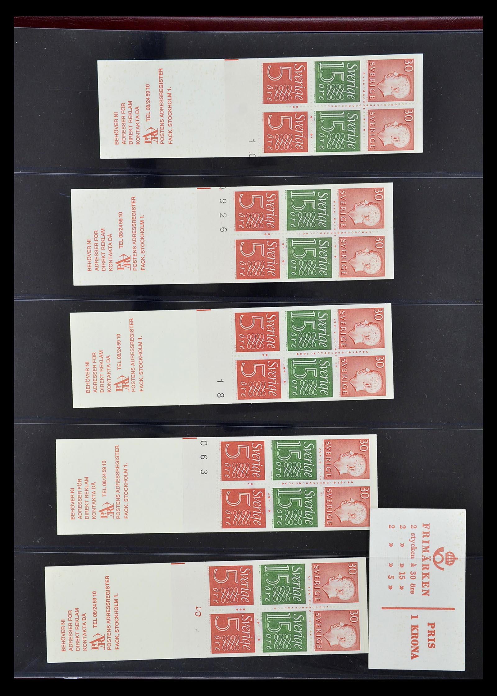 34760 262 - Stamp Collection 34760 Sweden stamp booklets 1945-1973.