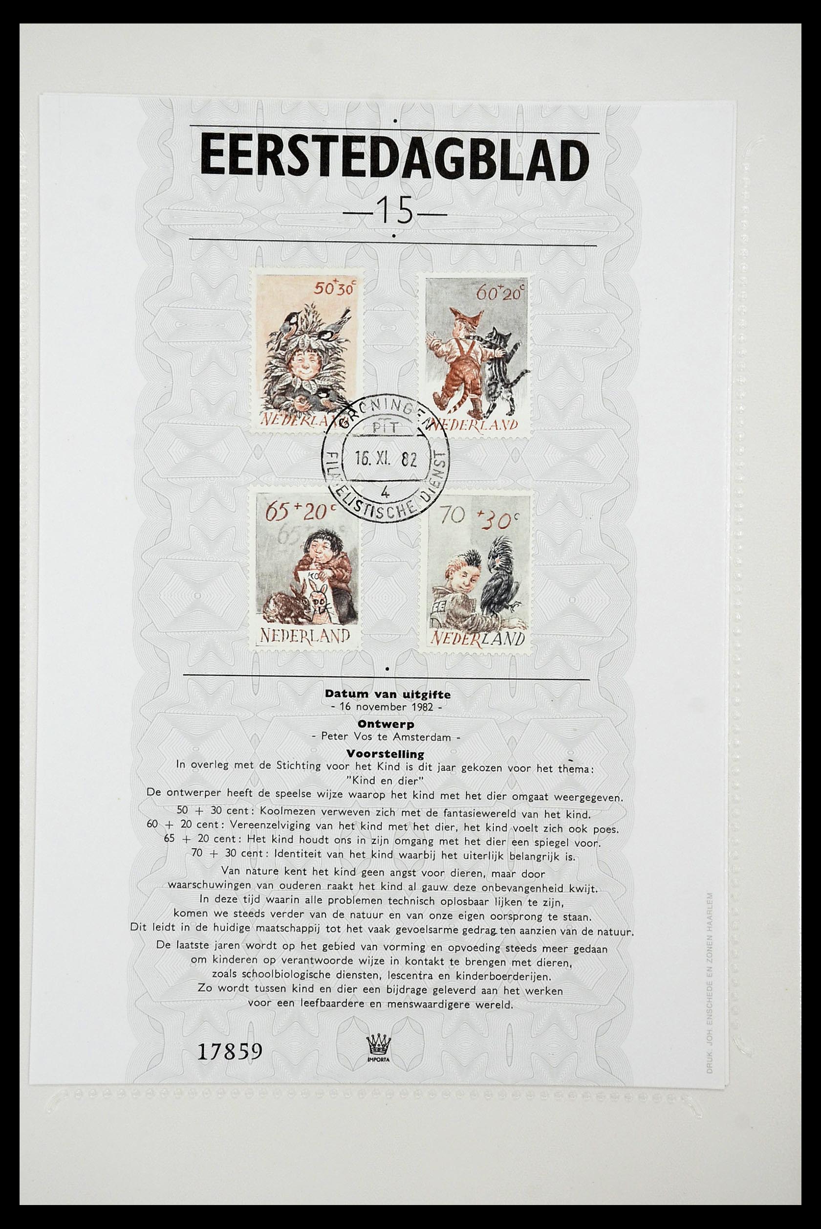 34763 015 - Stamp Collection 34763 Netherlands first day sheets 1981-2009!