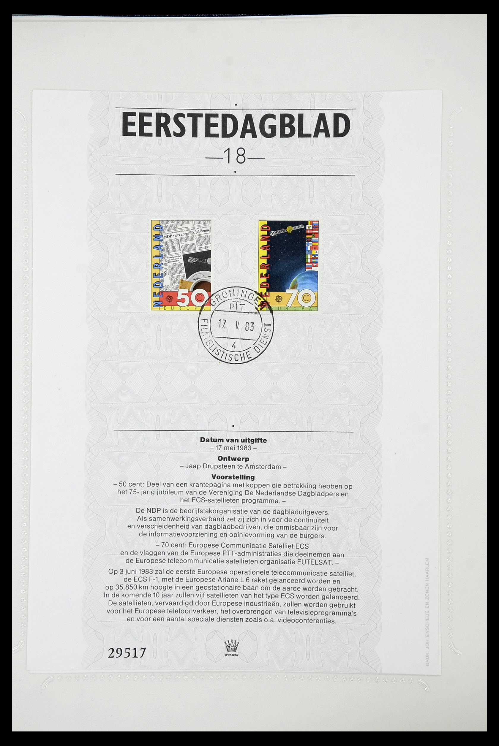 34763 018 - Postzegelverzameling 34763 Nederland eerstedagbladen 1981-2009!