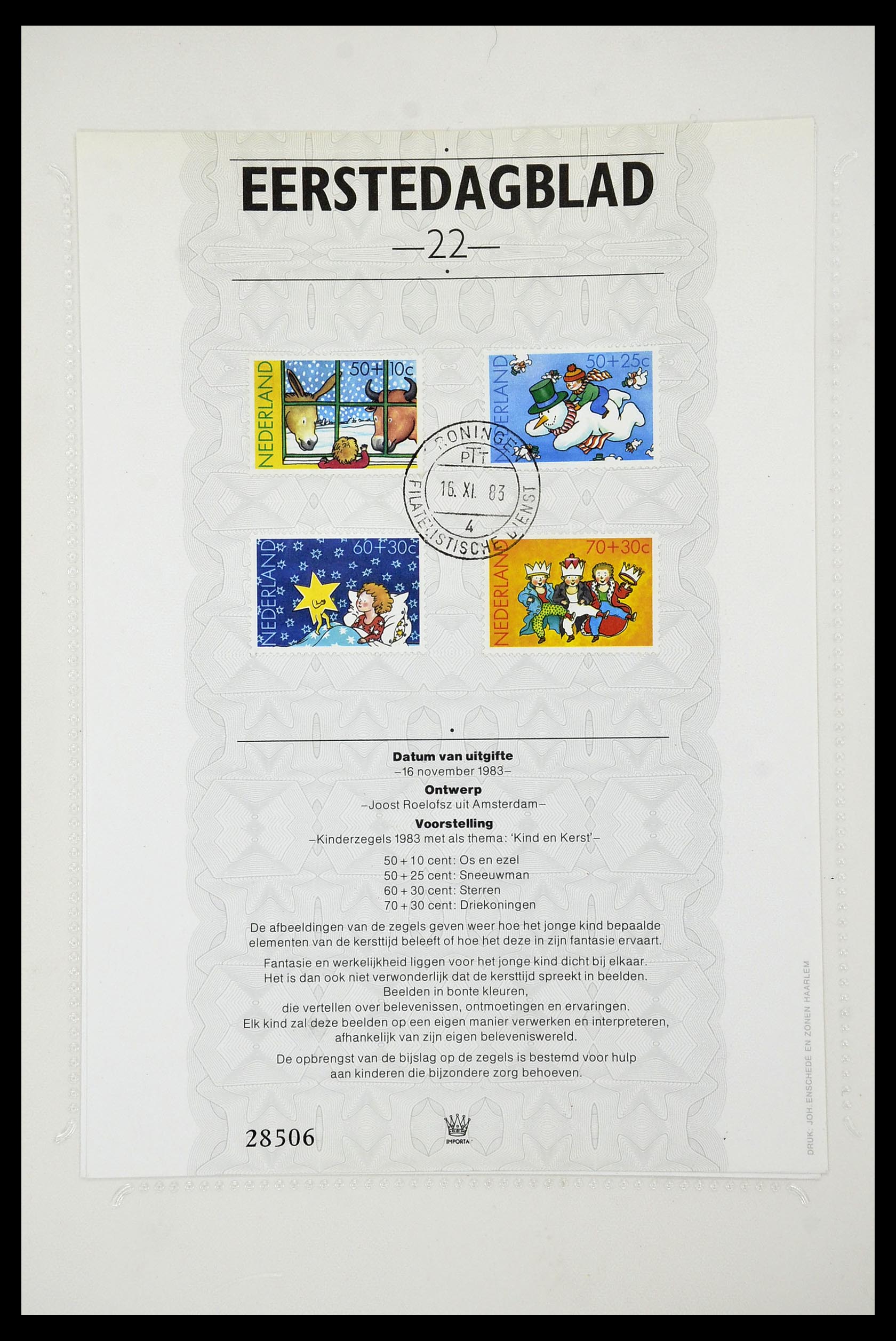 34763 022 - Stamp Collection 34763 Netherlands first day sheets 1981-2009!