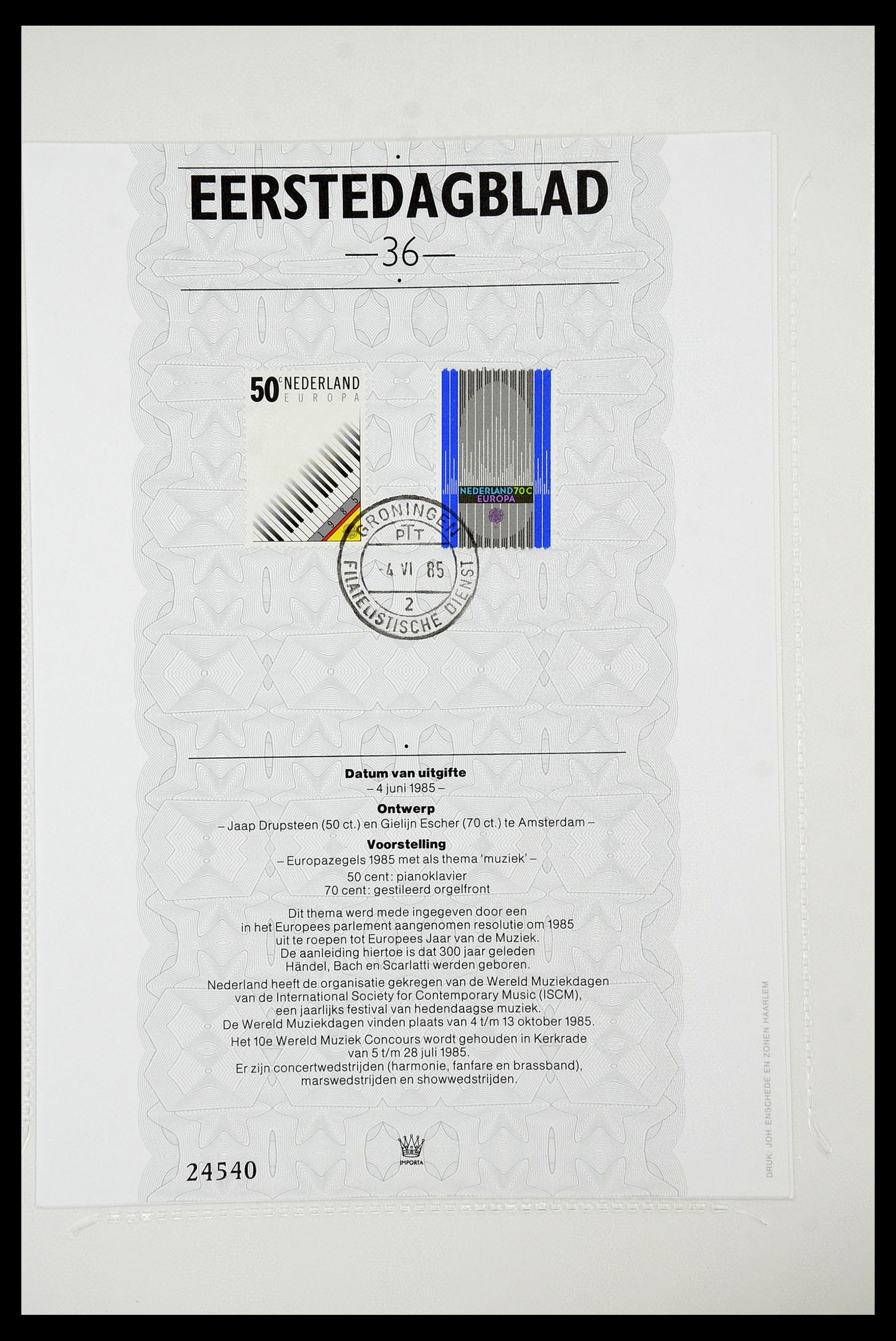 34763 036 - Stamp Collection 34763 Netherlands first day sheets 1981-2009!