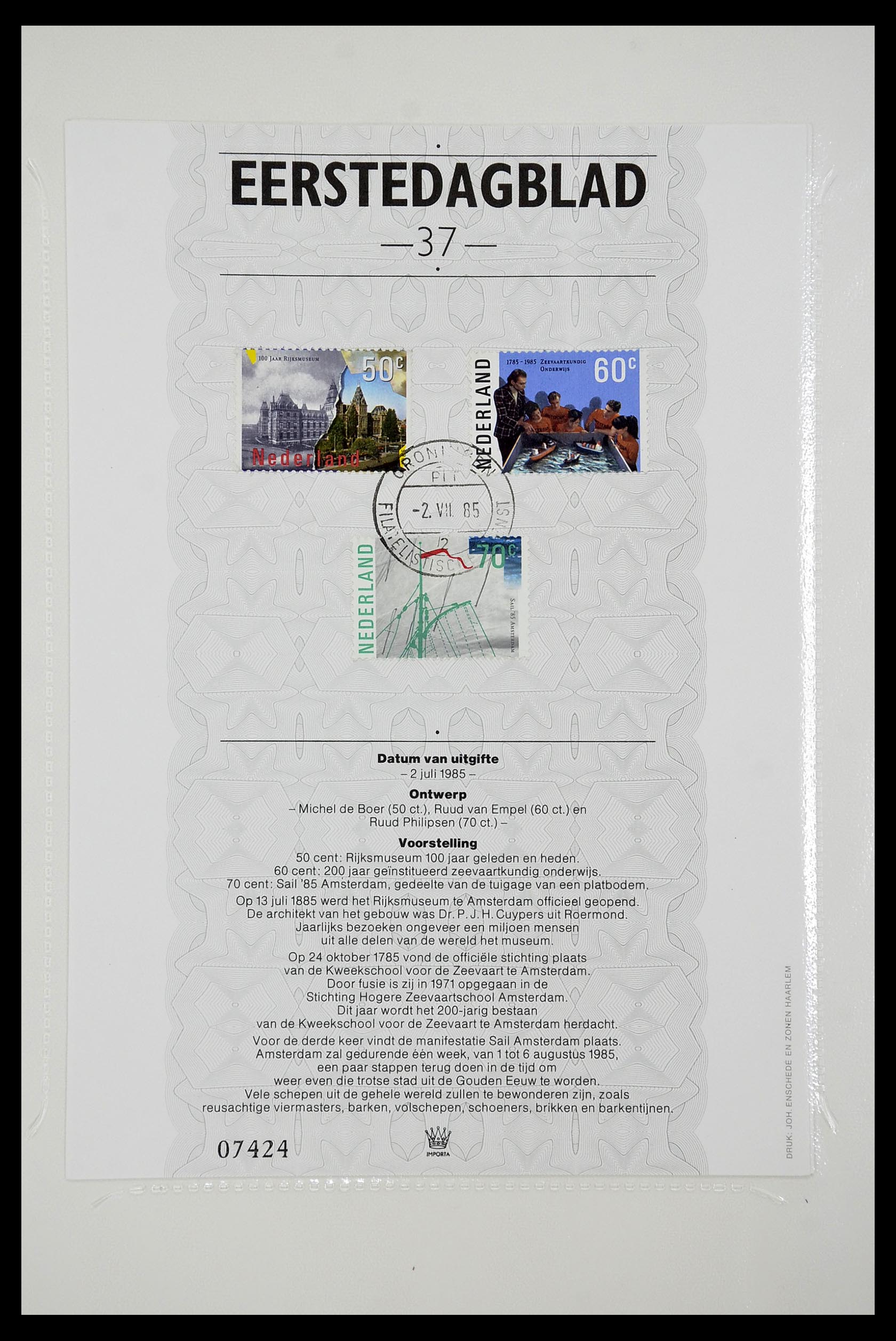 34763 037 - Stamp Collection 34763 Netherlands first day sheets 1981-2009!