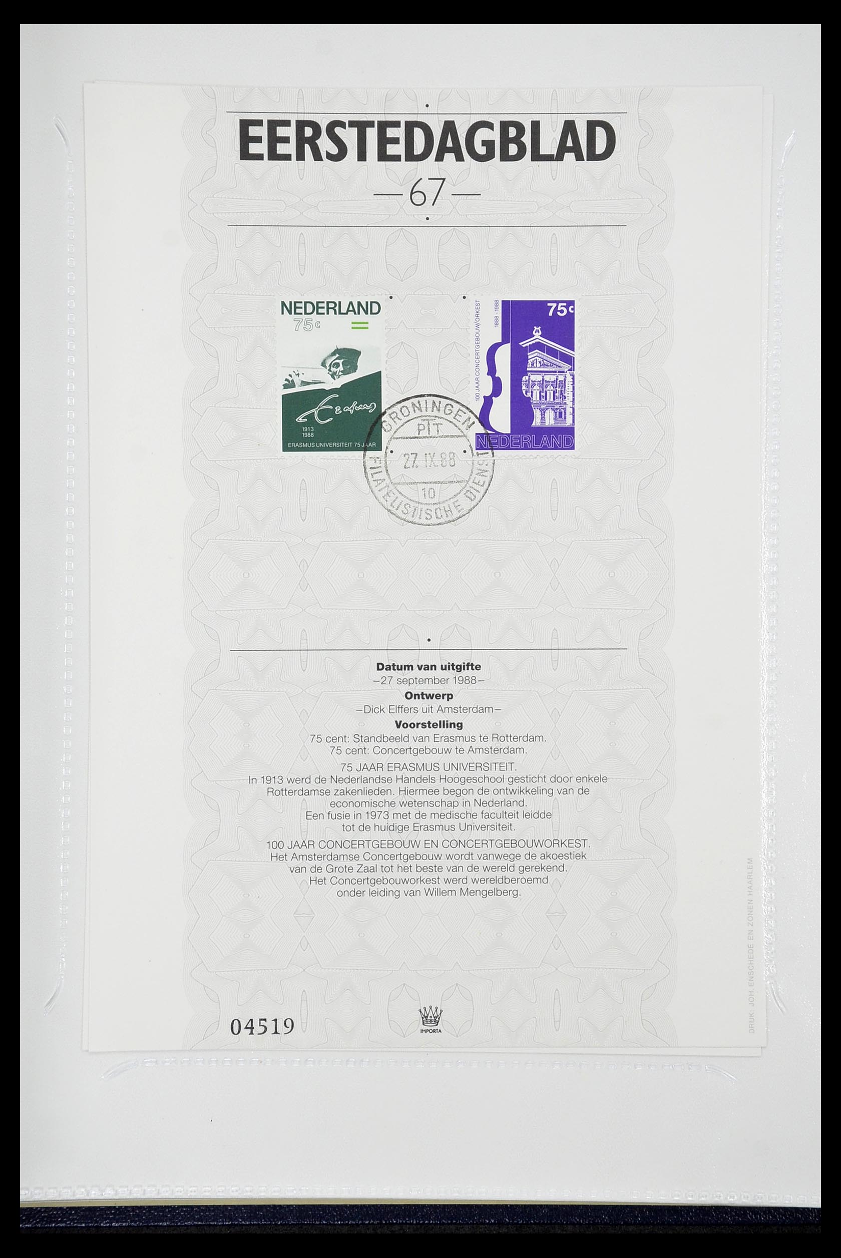 34763 066 - Postzegelverzameling 34763 Nederland eerstedagbladen 1981-2009!