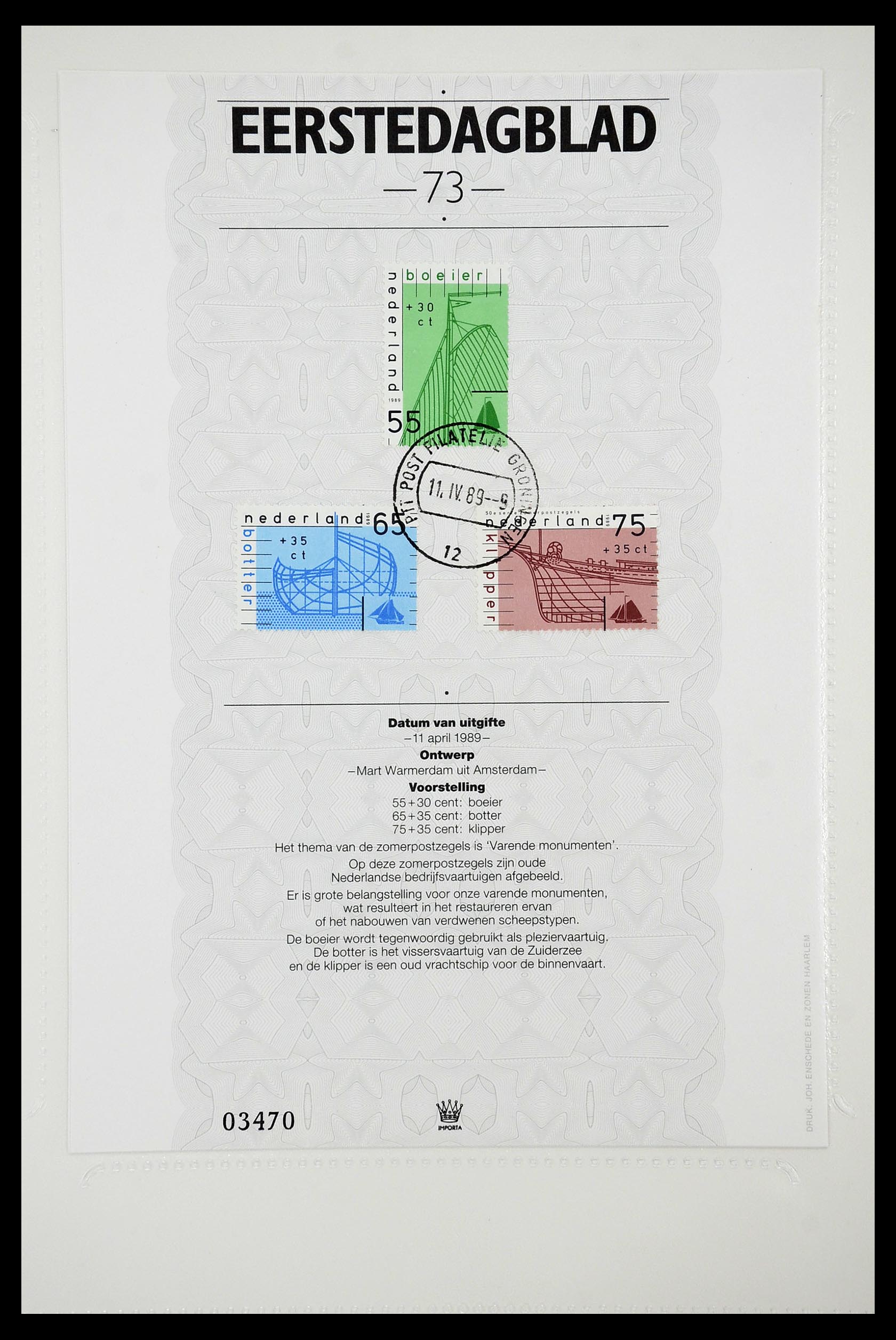 34763 072 - Stamp Collection 34763 Netherlands first day sheets 1981-2009!