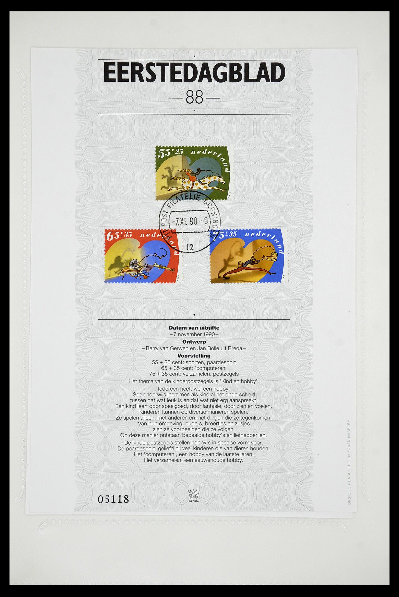 34763 087 - Postzegelverzameling 34763 Nederland eerstedagbladen 1981-2009!