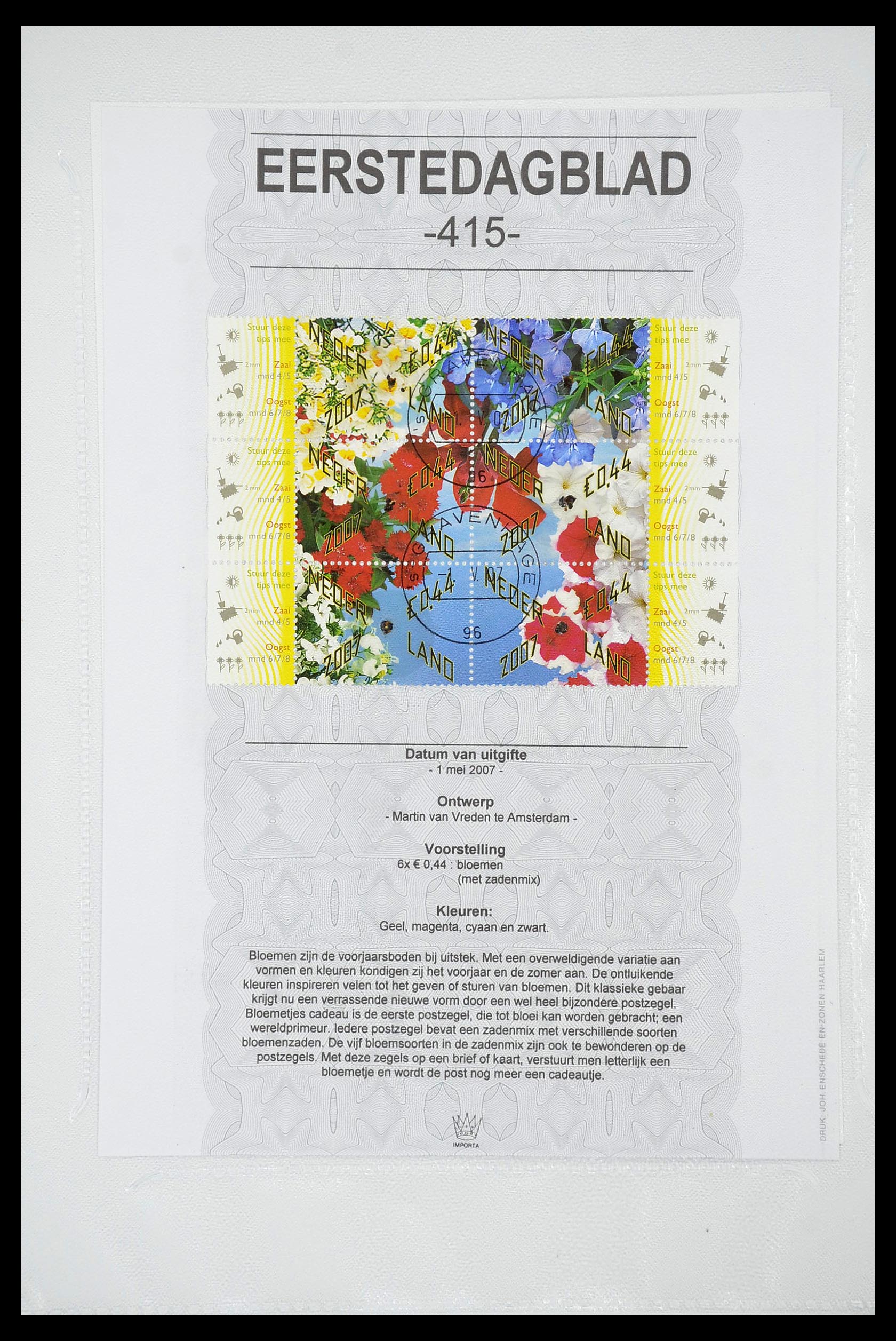 34763 410 - Stamp Collection 34763 Netherlands first day sheets 1981-2009!