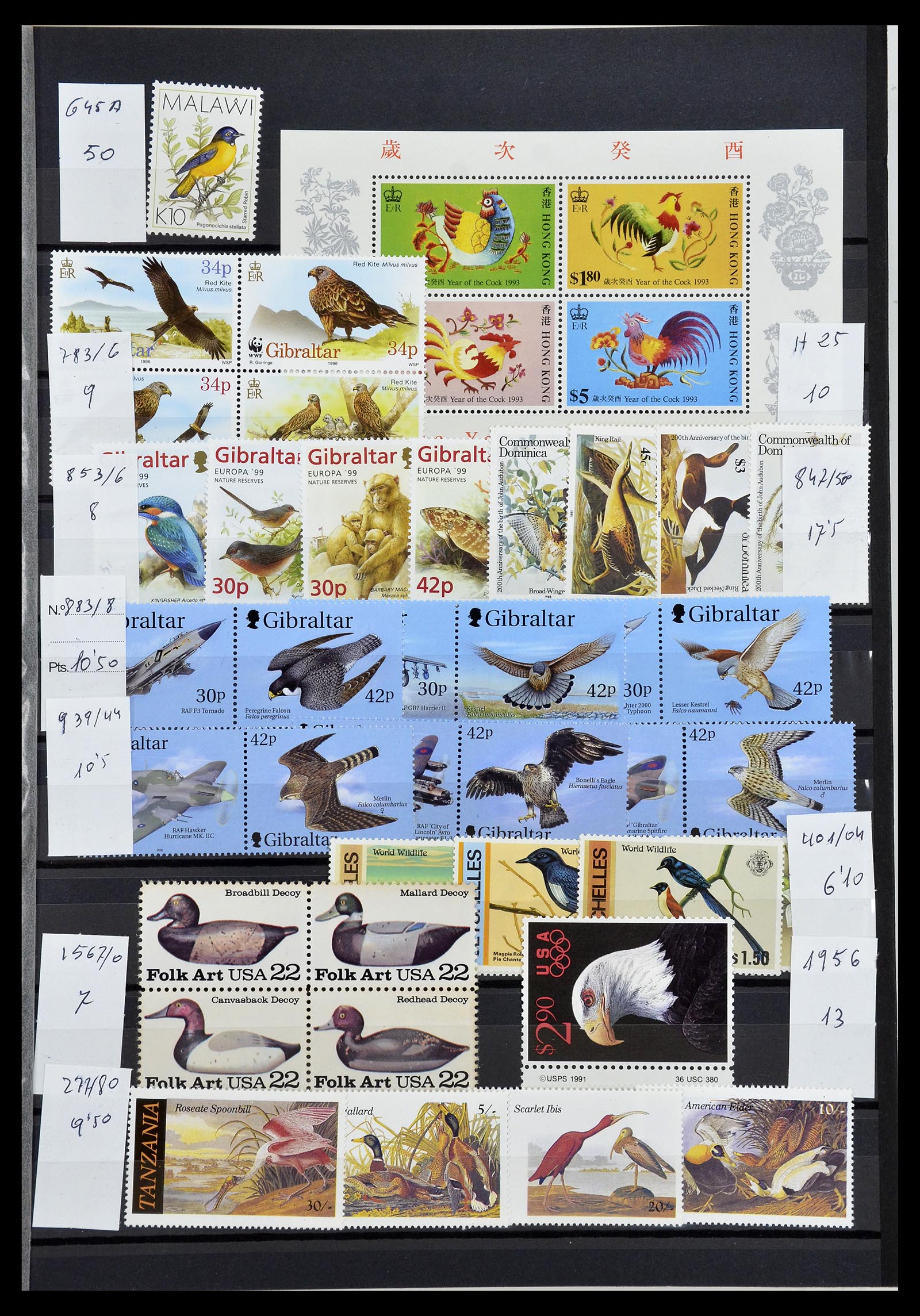 34764 009 - Stamp Collection 34764 Birds 1950-2017!