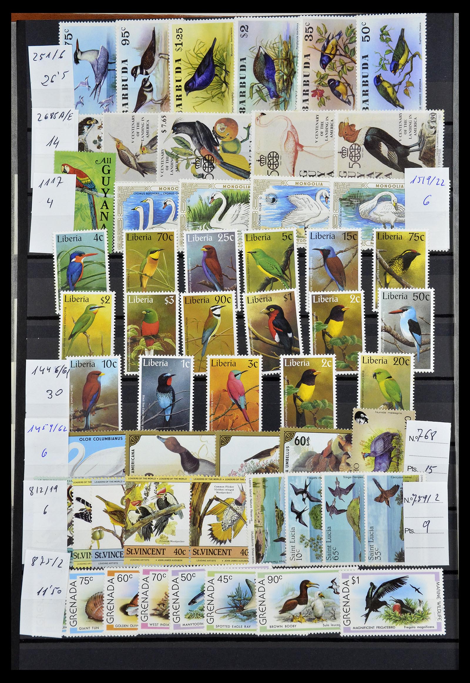 34764 016 - Stamp Collection 34764 Birds 1950-2017!