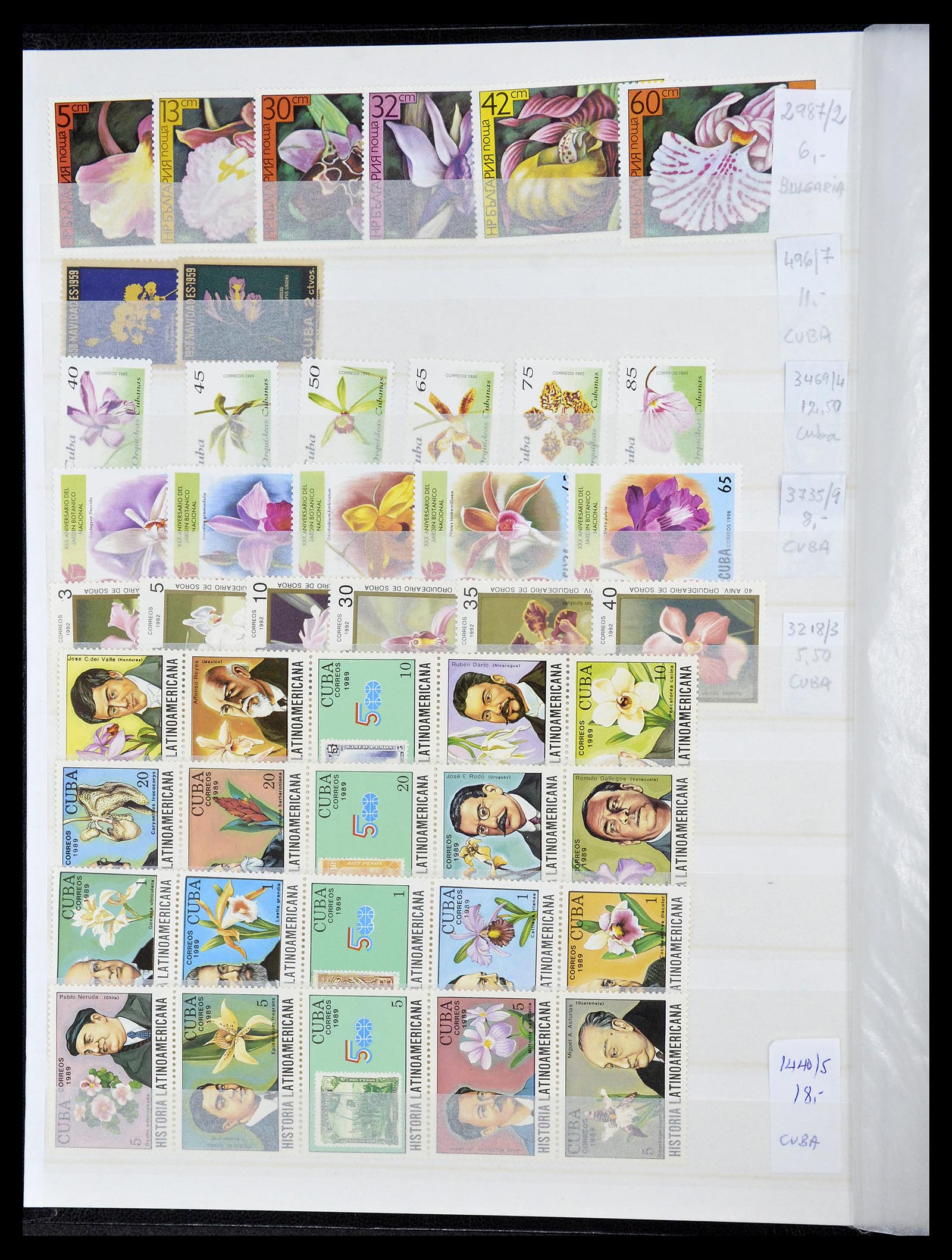 34777 002 - Postzegelverzameling 34777 Orchideeën 1946-2013.