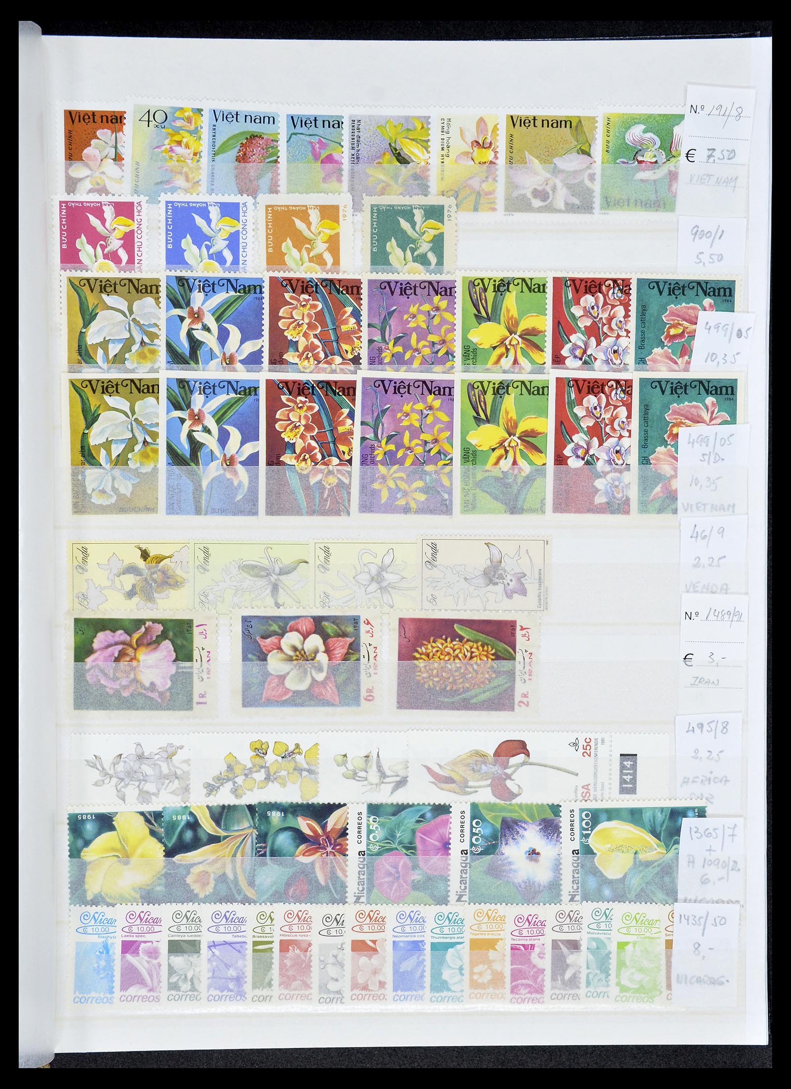 34777 003 - Postzegelverzameling 34777 Orchideeën 1946-2013.