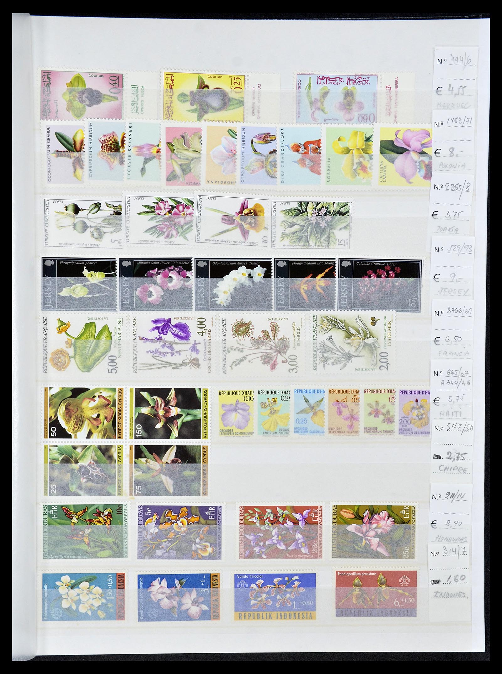 34777 005 - Stamp Collection 34777 Orchids 1946-2013.