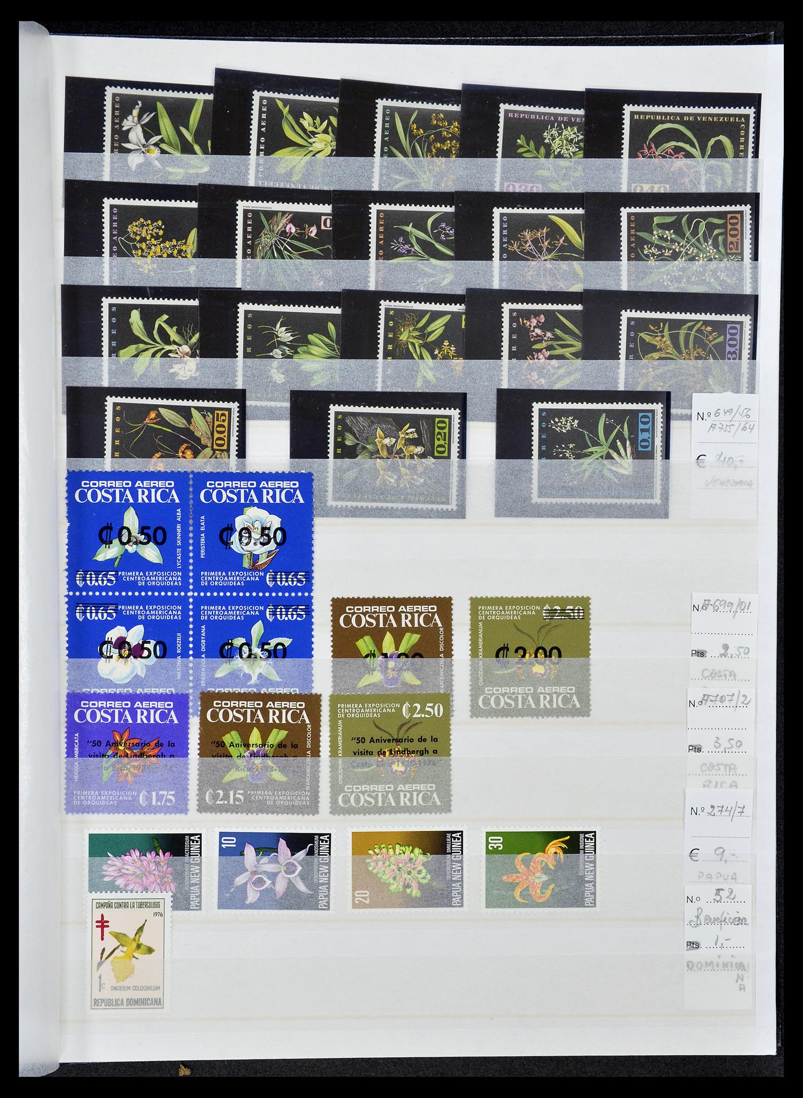 34777 009 - Postzegelverzameling 34777 Orchideeën 1946-2013.