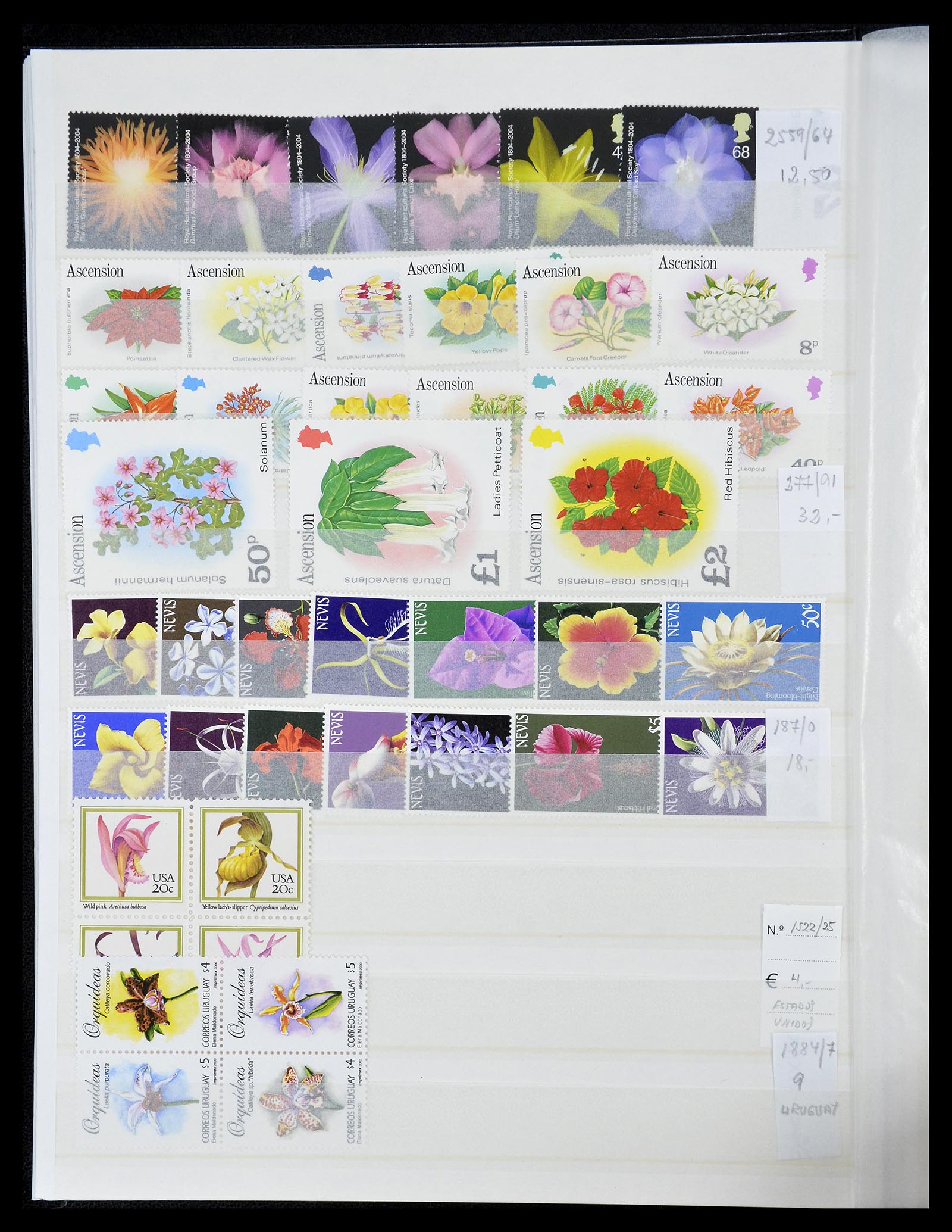 34777 010 - Postzegelverzameling 34777 Orchideeën 1946-2013.