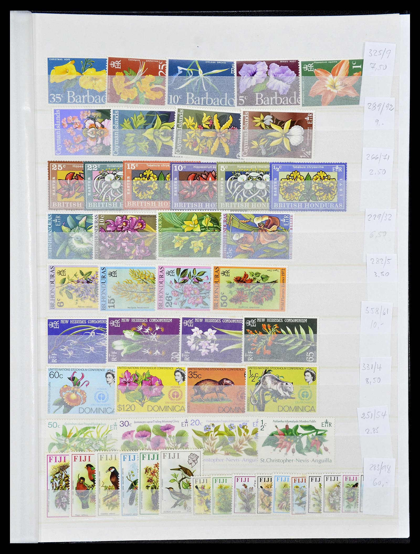 34777 013 - Postzegelverzameling 34777 Orchideeën 1946-2013.