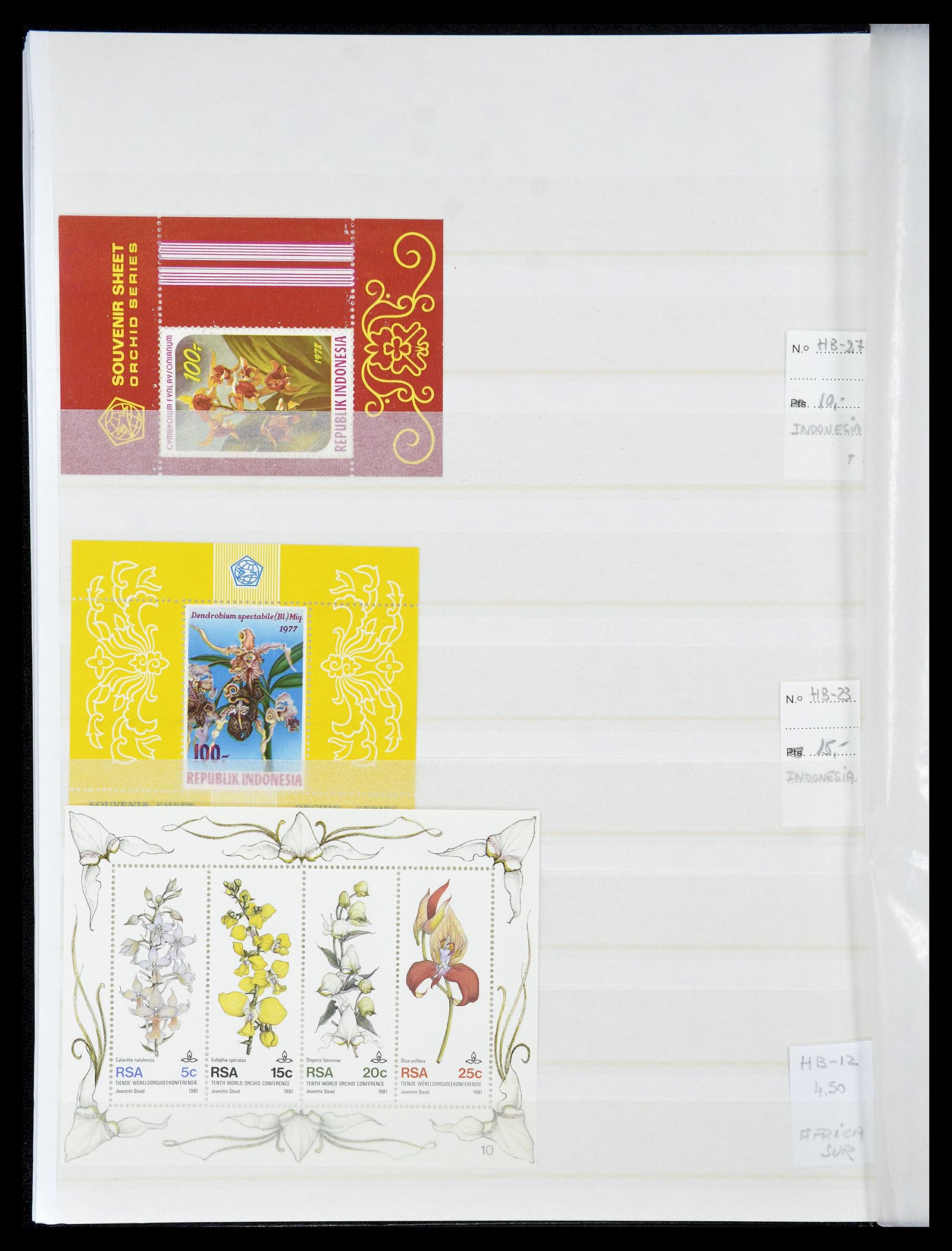 34777 023 - Postzegelverzameling 34777 Orchideeën 1946-2013.