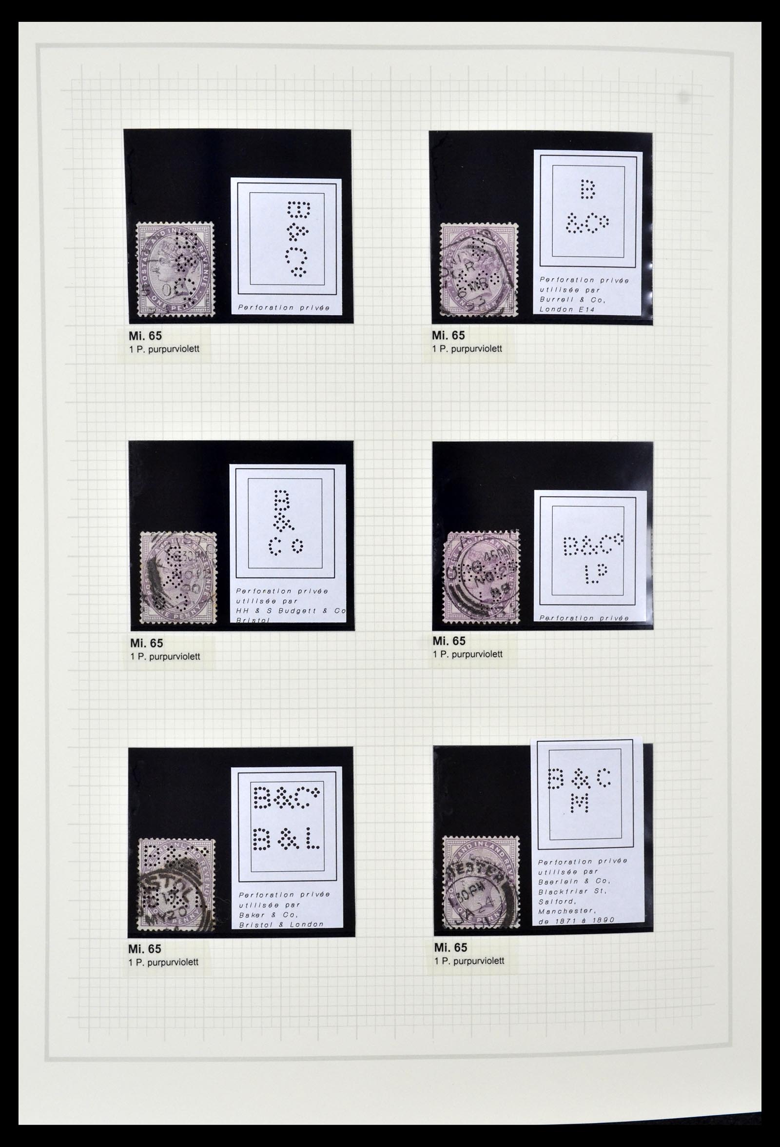 34785 0010 - Postzegelverzameling 34785 Engeland perfins 1890-1960.