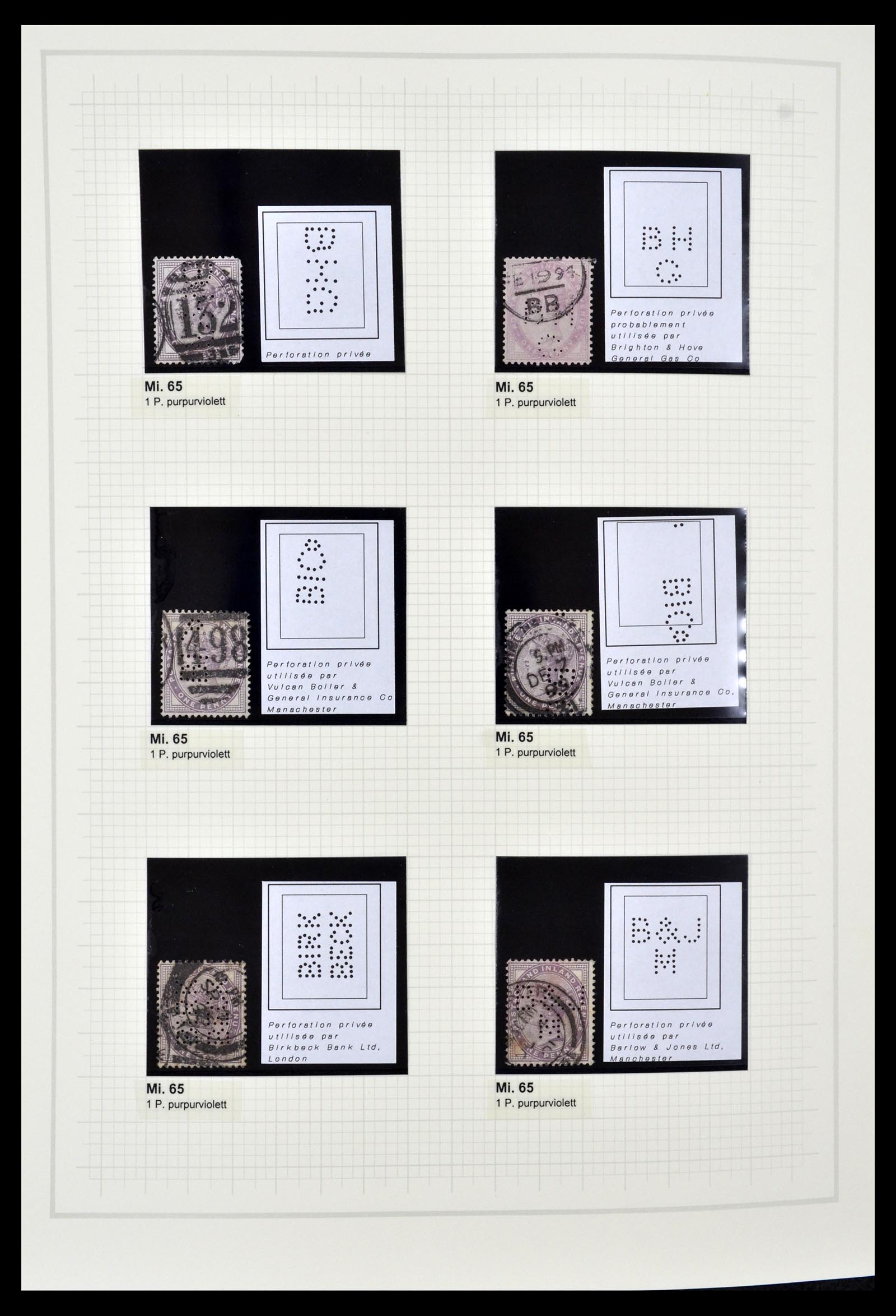 34785 0012 - Postzegelverzameling 34785 Engeland perfins 1890-1960.
