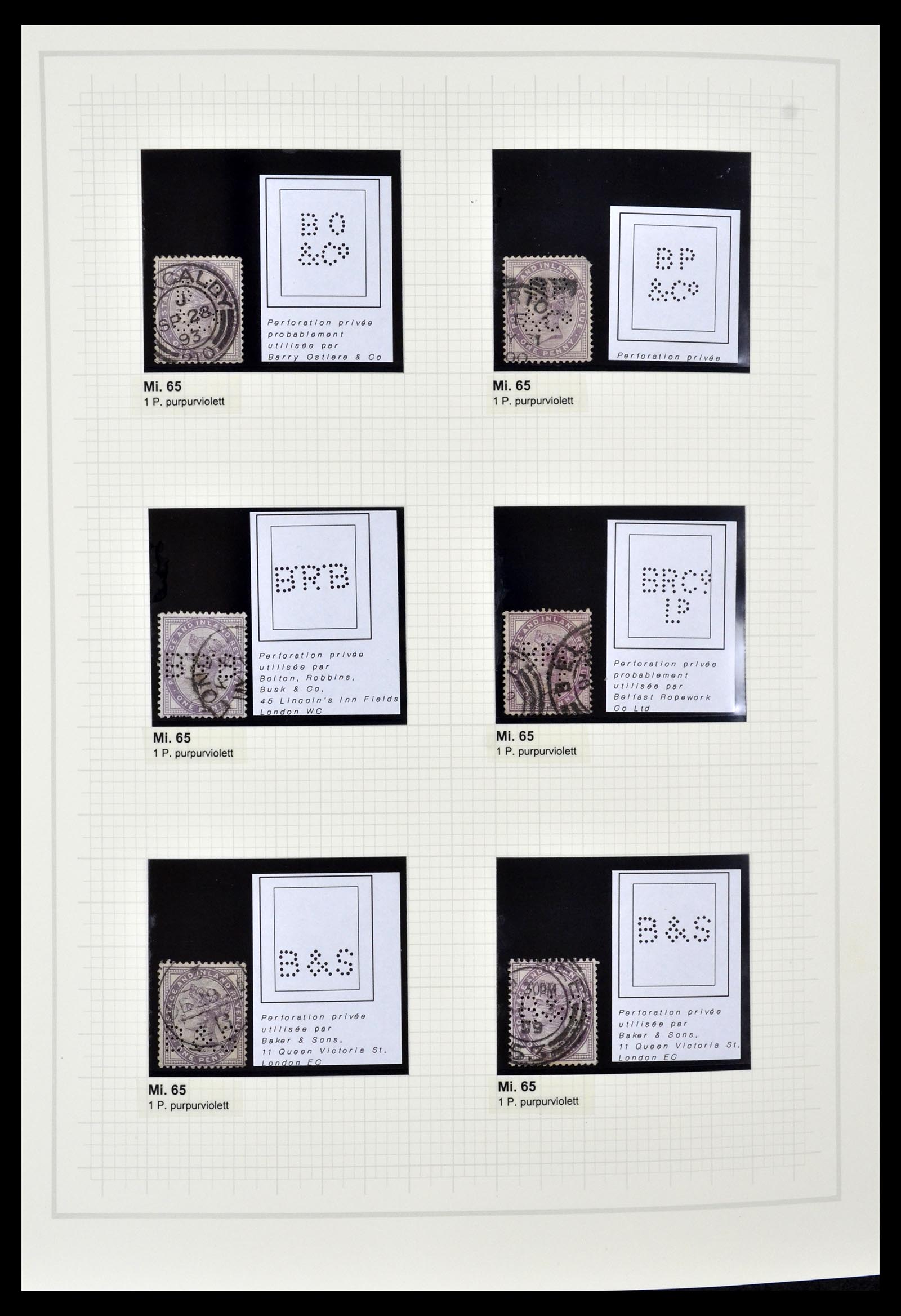 34785 0016 - Postzegelverzameling 34785 Engeland perfins 1890-1960.