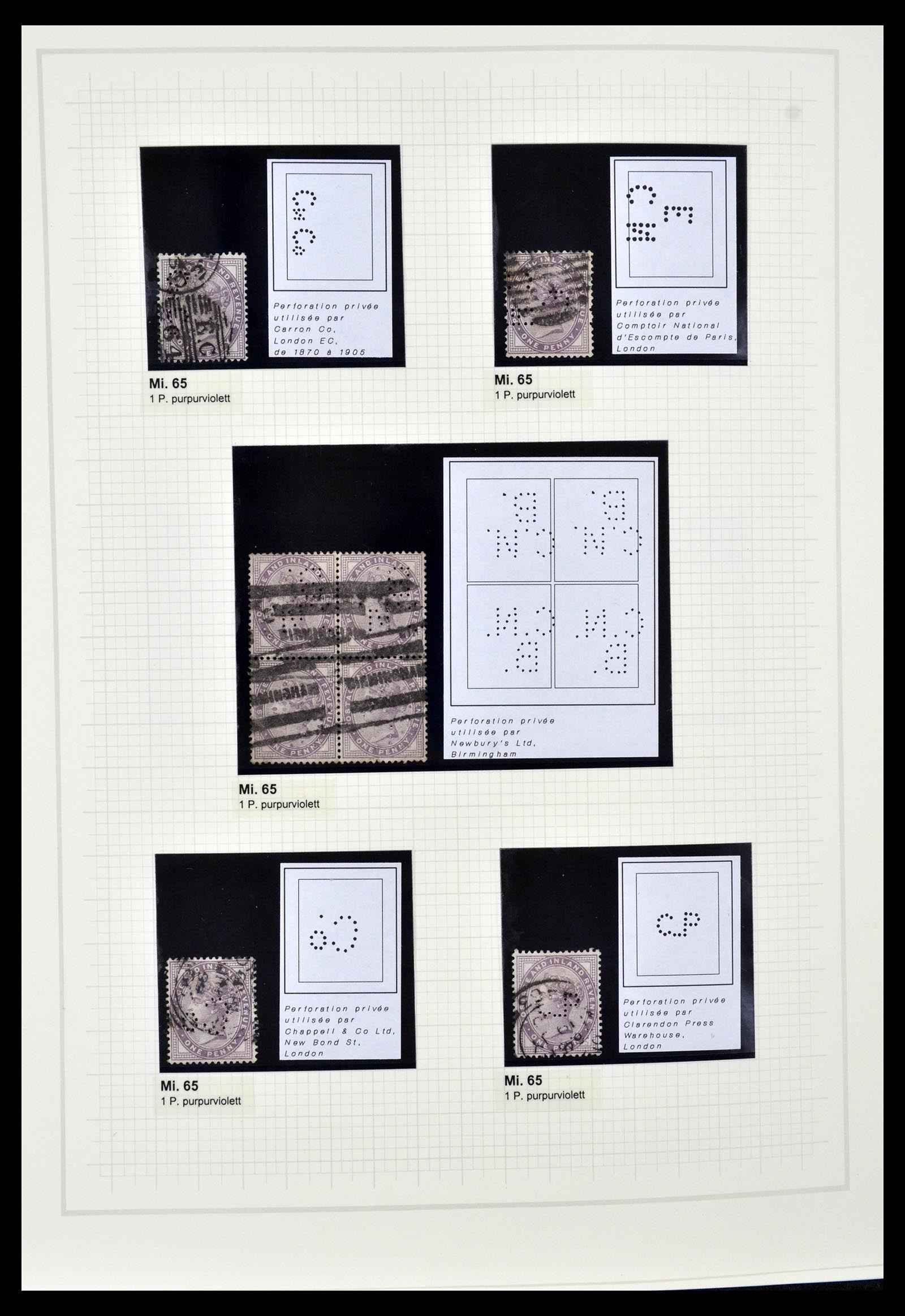 34785 0025 - Stamp Collection 34785 Great Britain perfins 1890-1960.
