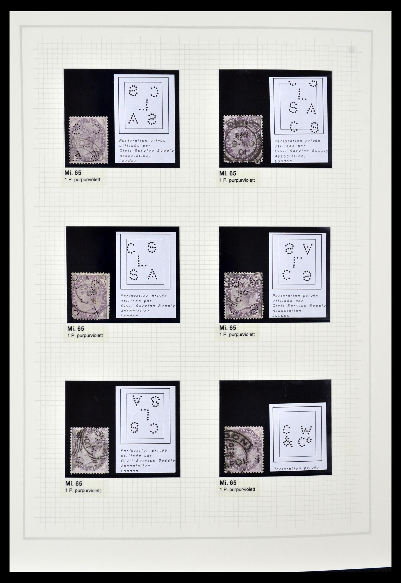 34785 0028 - Postzegelverzameling 34785 Engeland perfins 1890-1960.