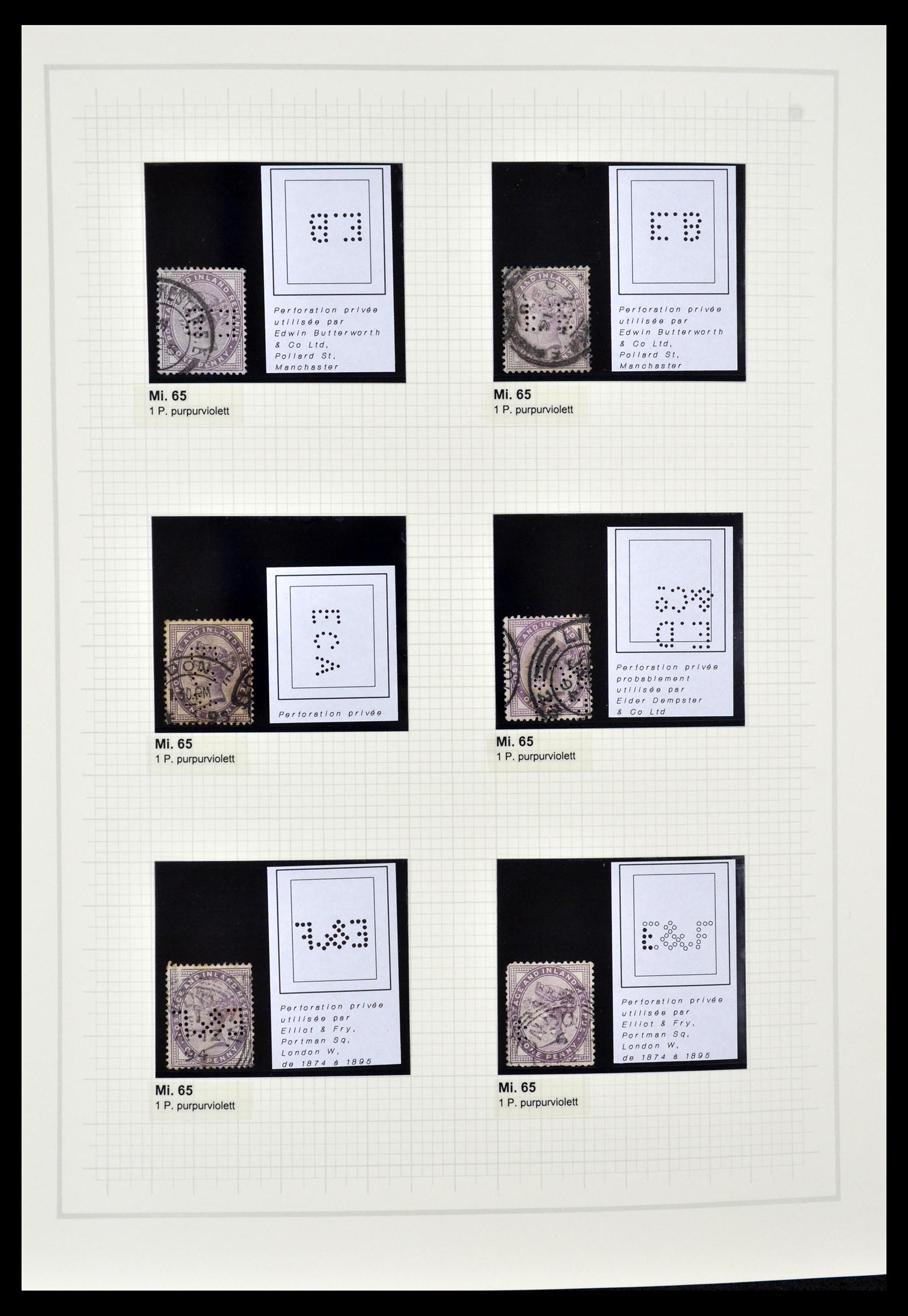 34785 0040 - Postzegelverzameling 34785 Engeland perfins 1890-1960.