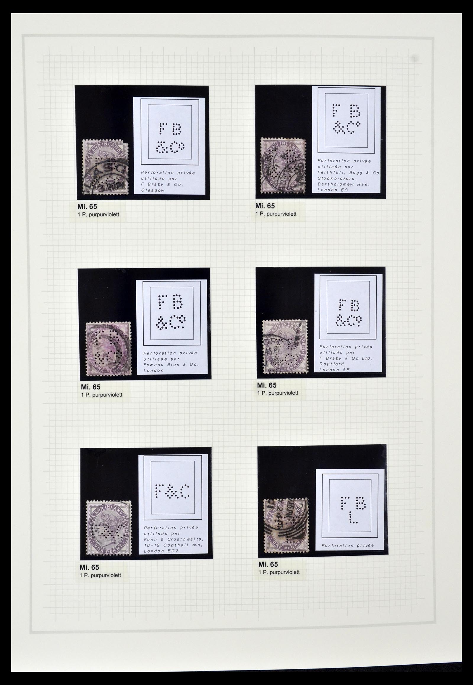 34785 0046 - Postzegelverzameling 34785 Engeland perfins 1890-1960.