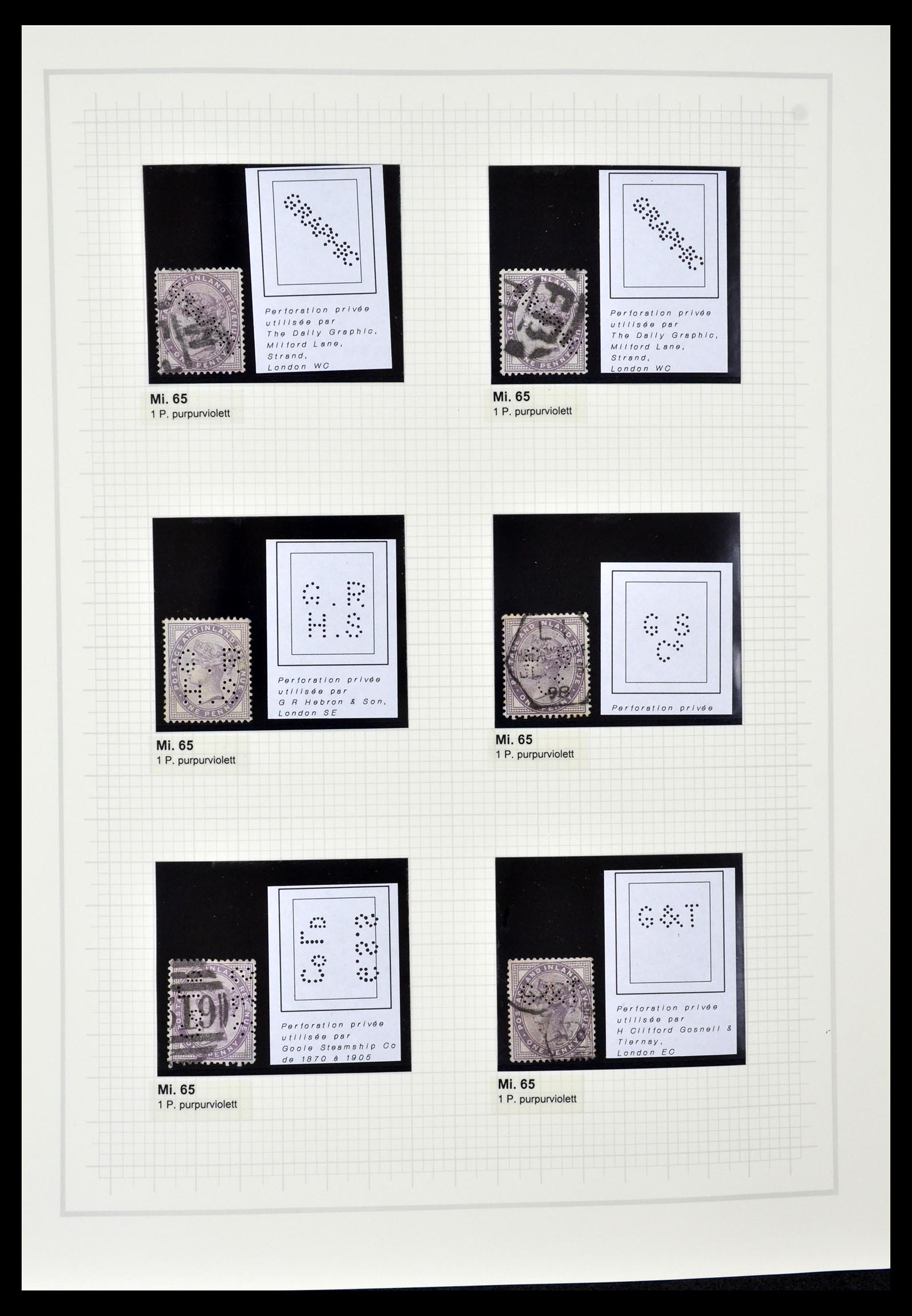 34785 0054 - Postzegelverzameling 34785 Engeland perfins 1890-1960.