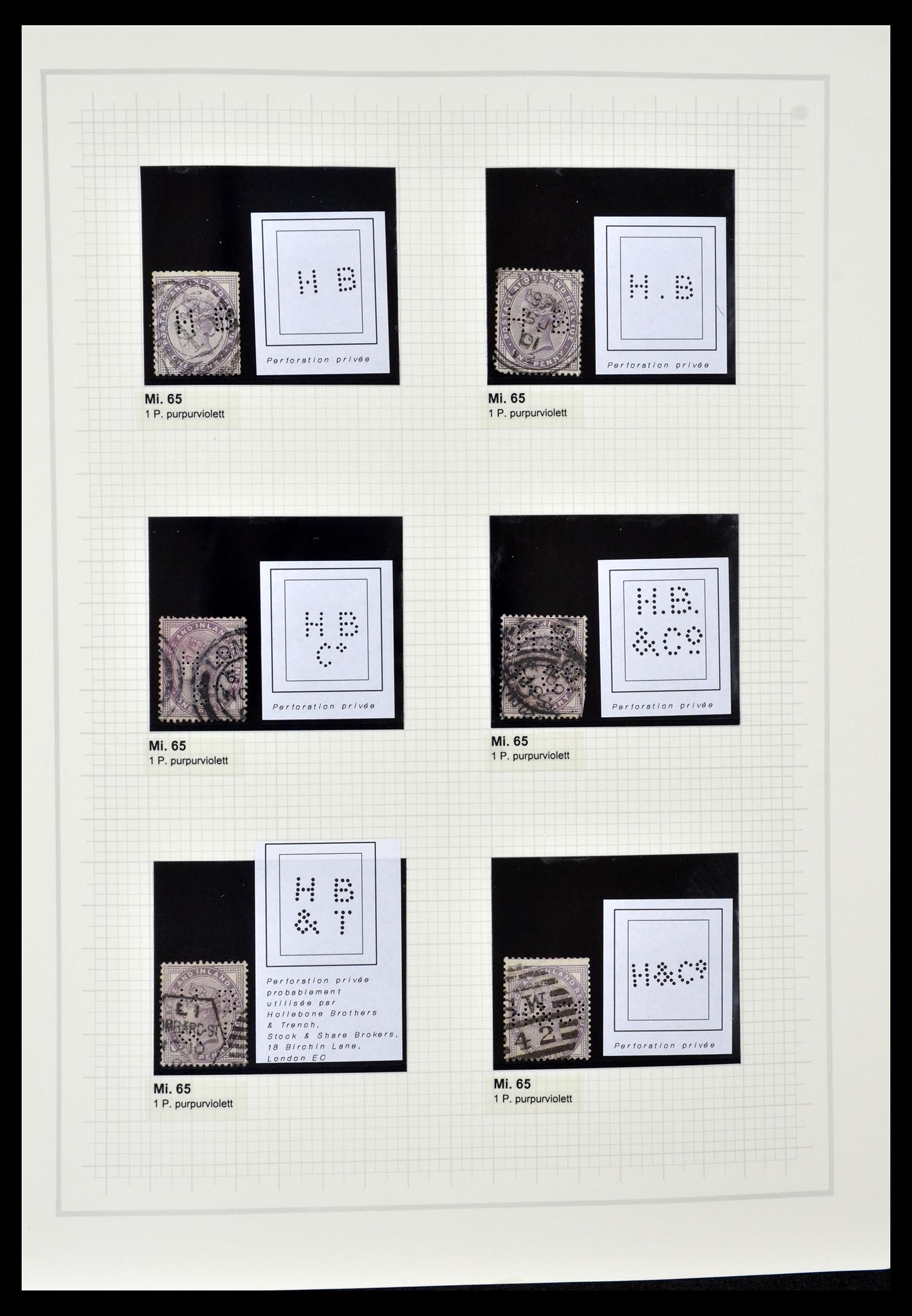 34785 0057 - Postzegelverzameling 34785 Engeland perfins 1890-1960.