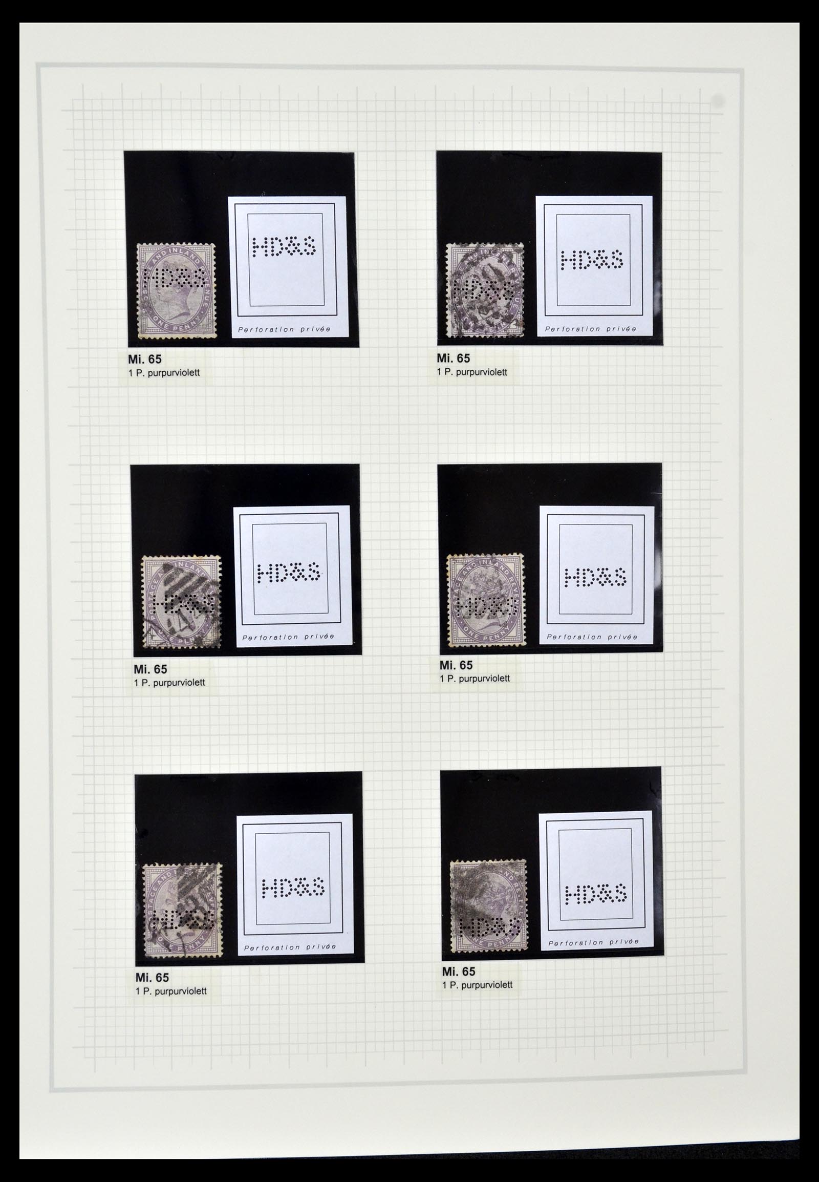 34785 0059 - Postzegelverzameling 34785 Engeland perfins 1890-1960.