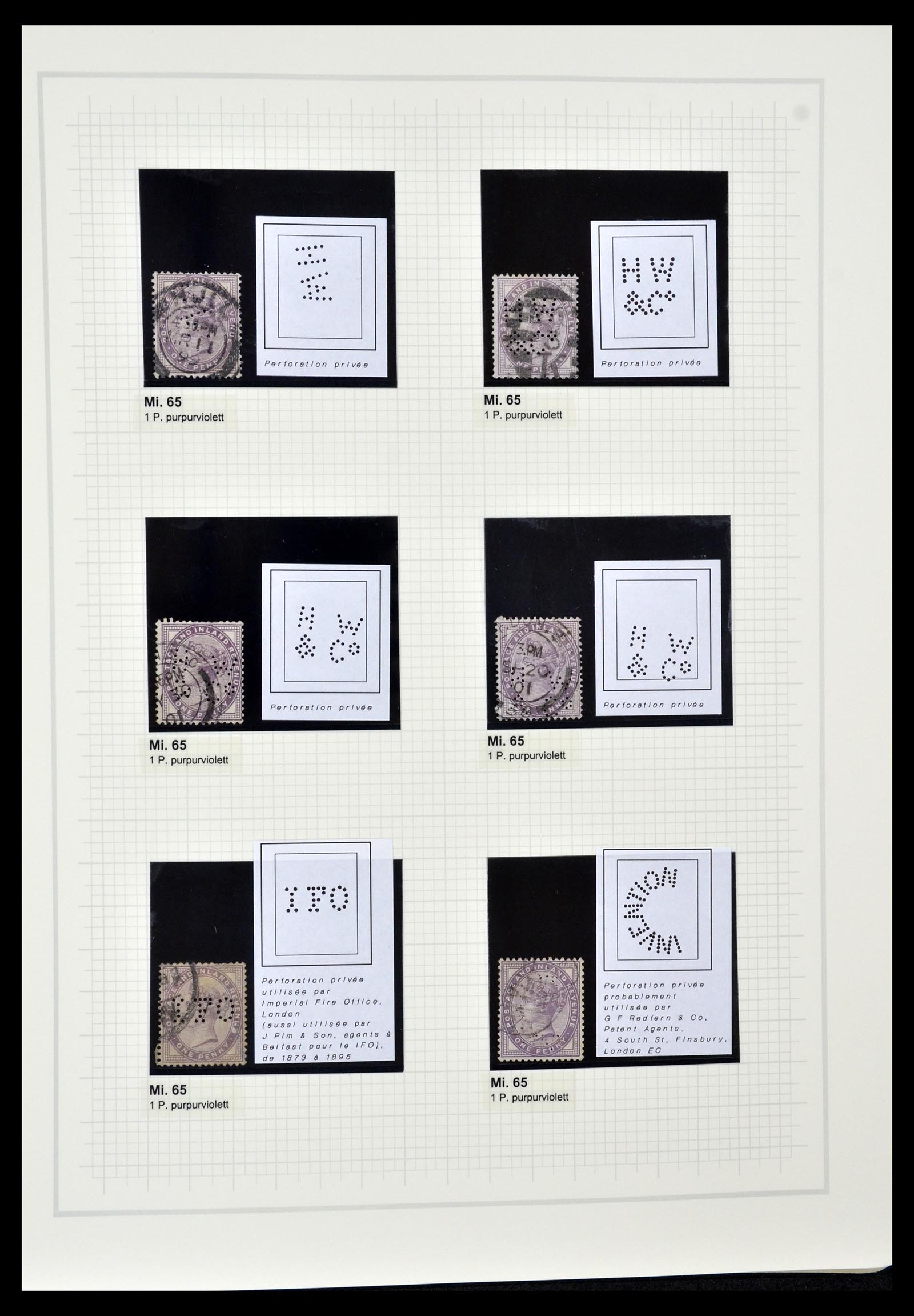 34785 0066 - Postzegelverzameling 34785 Engeland perfins 1890-1960.