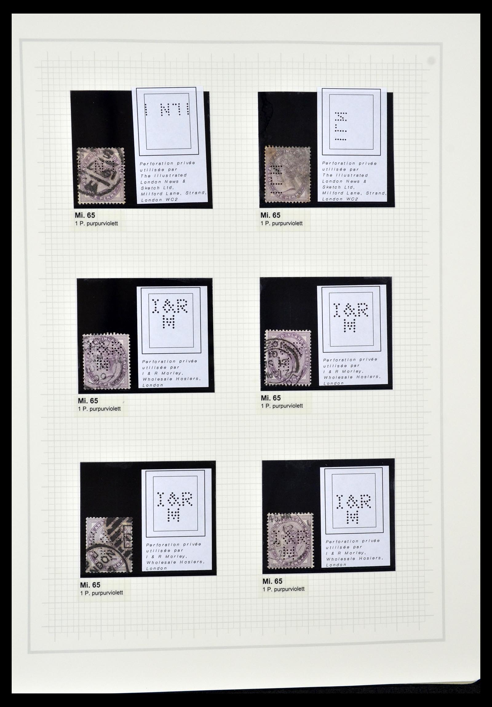 34785 0067 - Postzegelverzameling 34785 Engeland perfins 1890-1960.