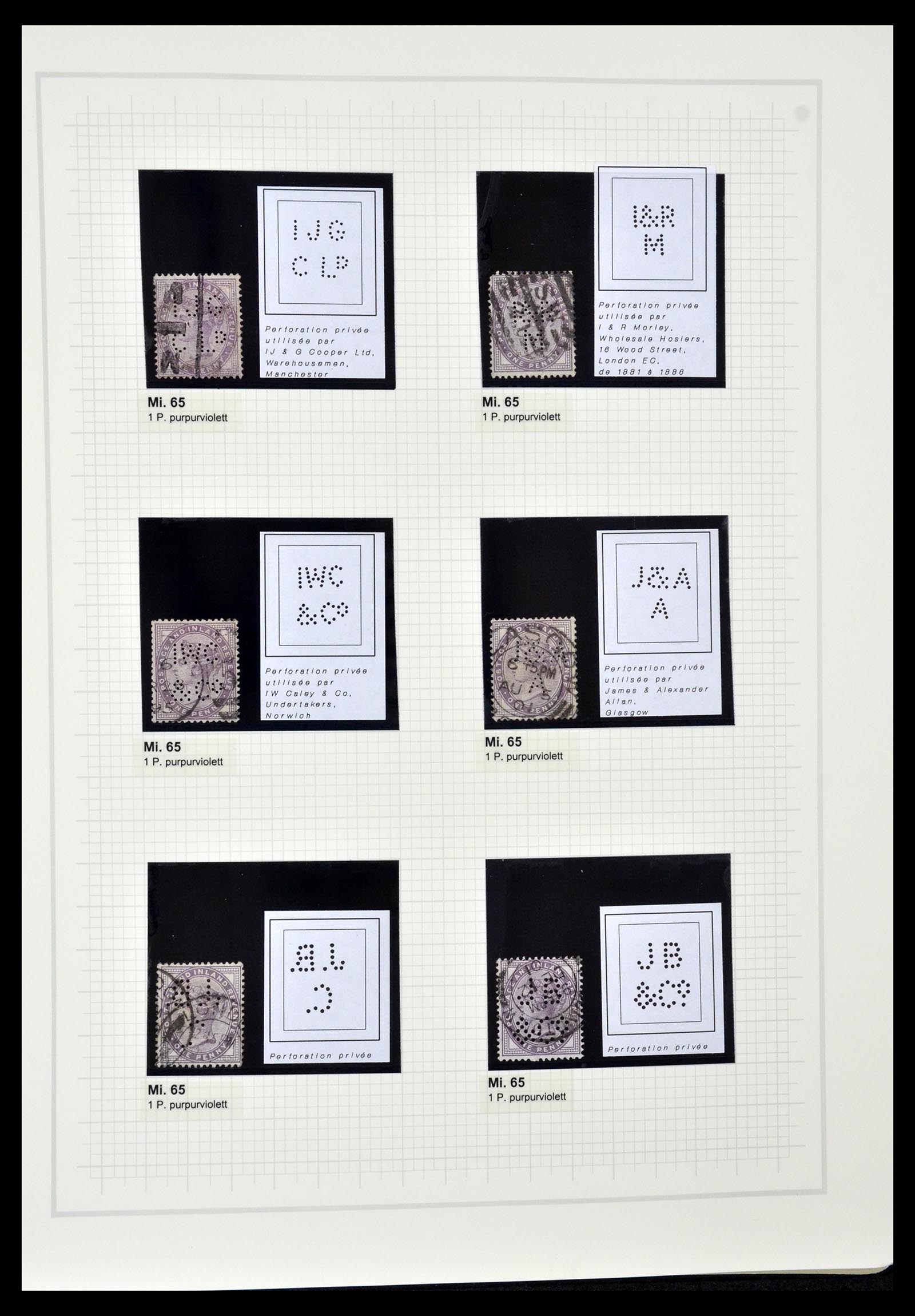 34785 0068 - Postzegelverzameling 34785 Engeland perfins 1890-1960.