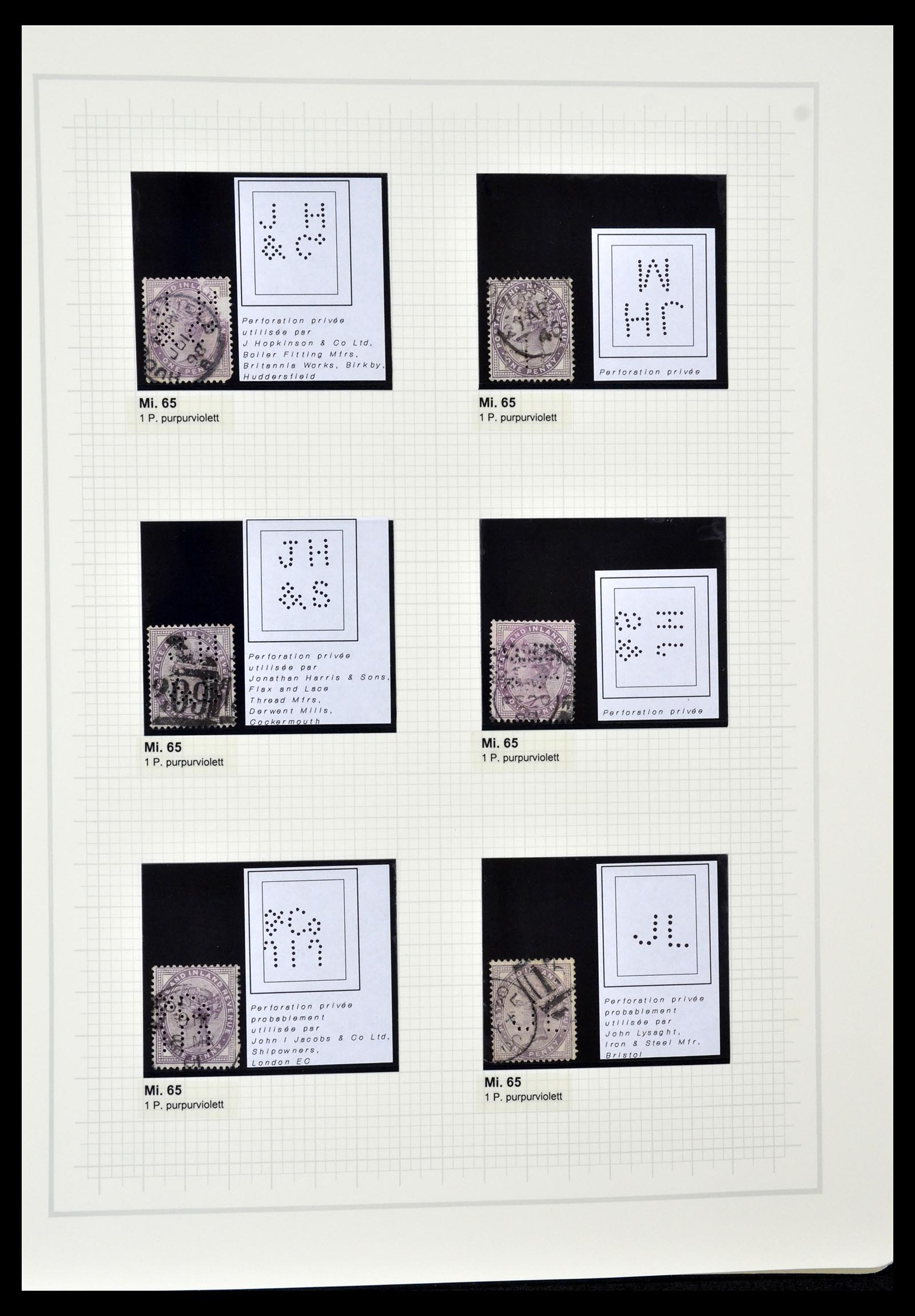 34785 0071 - Stamp Collection 34785 Great Britain perfins 1890-1960.