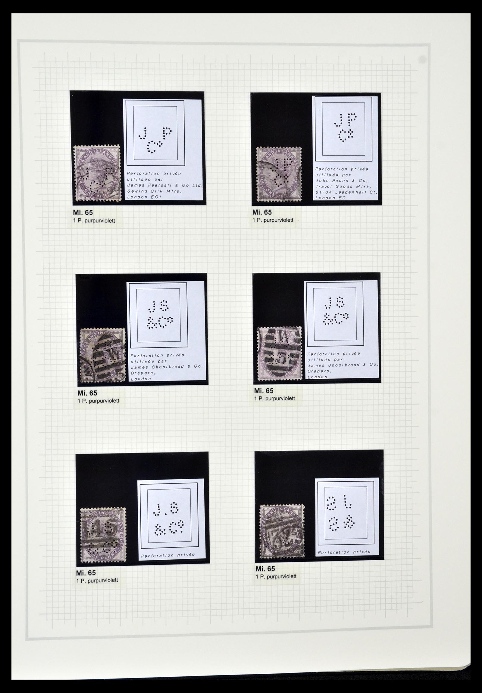 34785 0073 - Postzegelverzameling 34785 Engeland perfins 1890-1960.