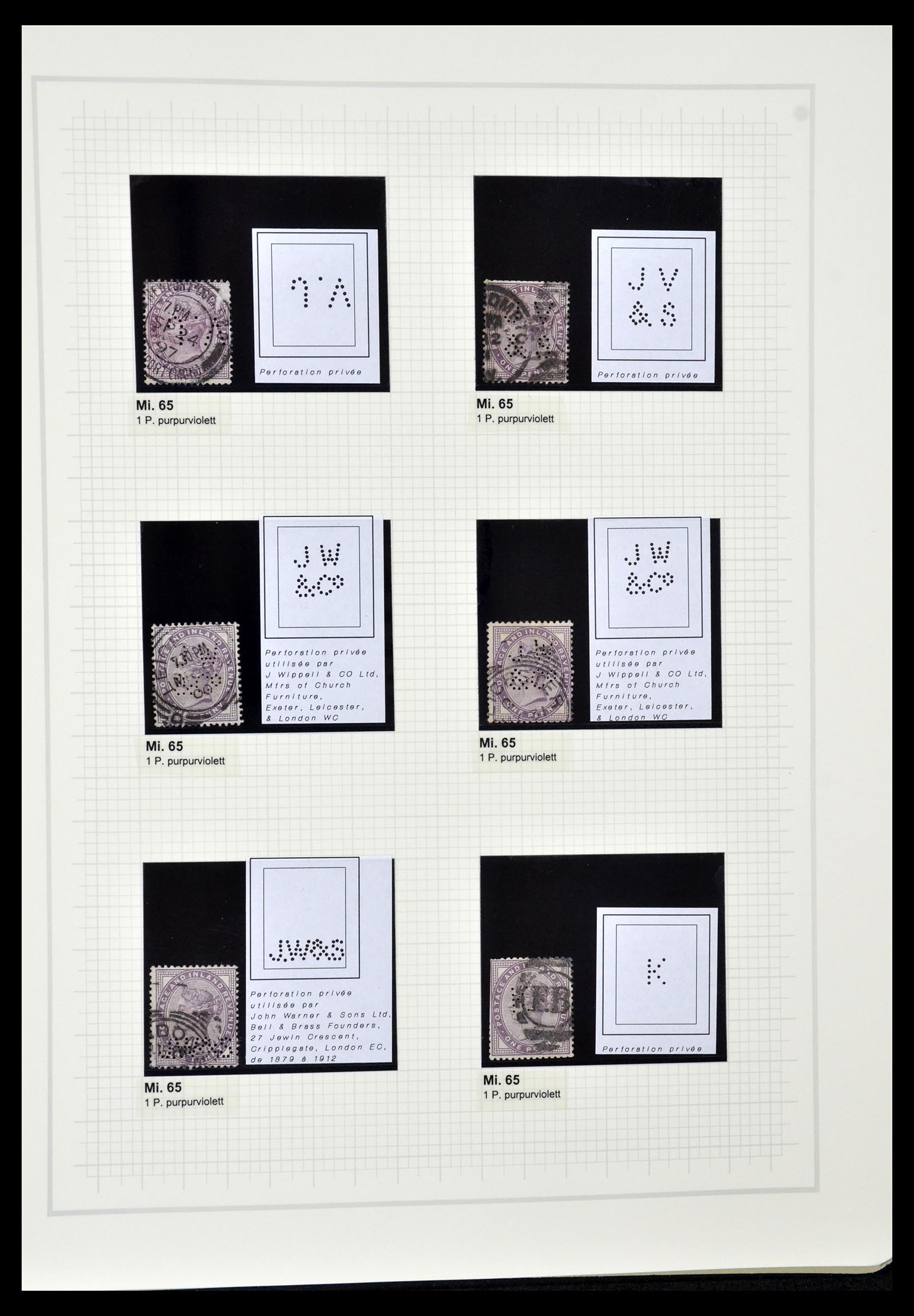 34785 0075 - Postzegelverzameling 34785 Engeland perfins 1890-1960.