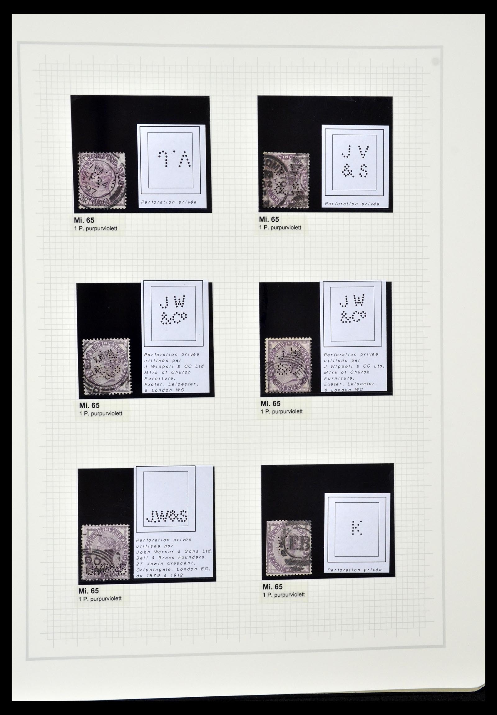 34785 0075 - Stamp Collection 34785 Great Britain perfins 1890-1960.