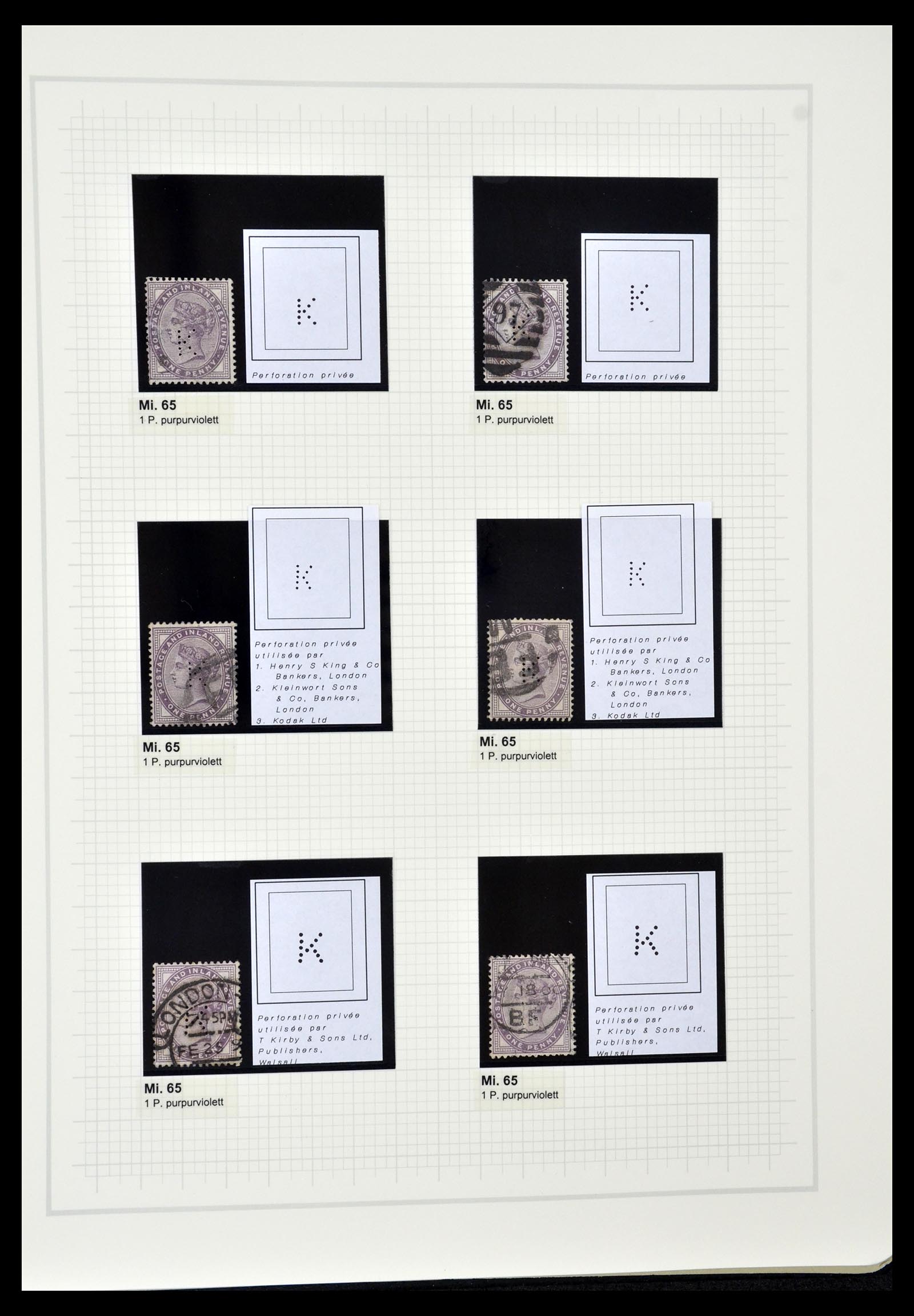 34785 0076 - Stamp Collection 34785 Great Britain perfins 1890-1960.