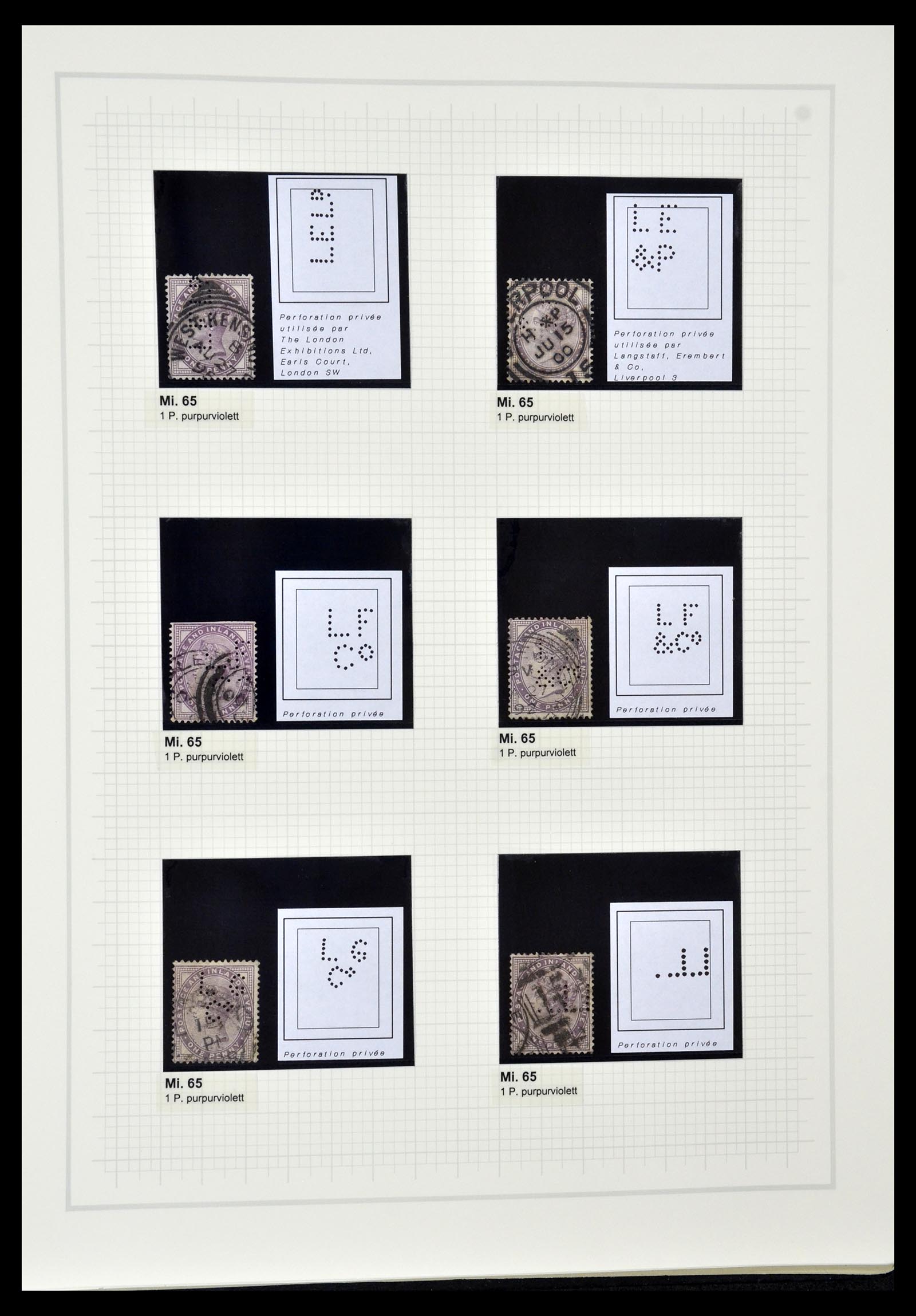 34785 0081 - Postzegelverzameling 34785 Engeland perfins 1890-1960.
