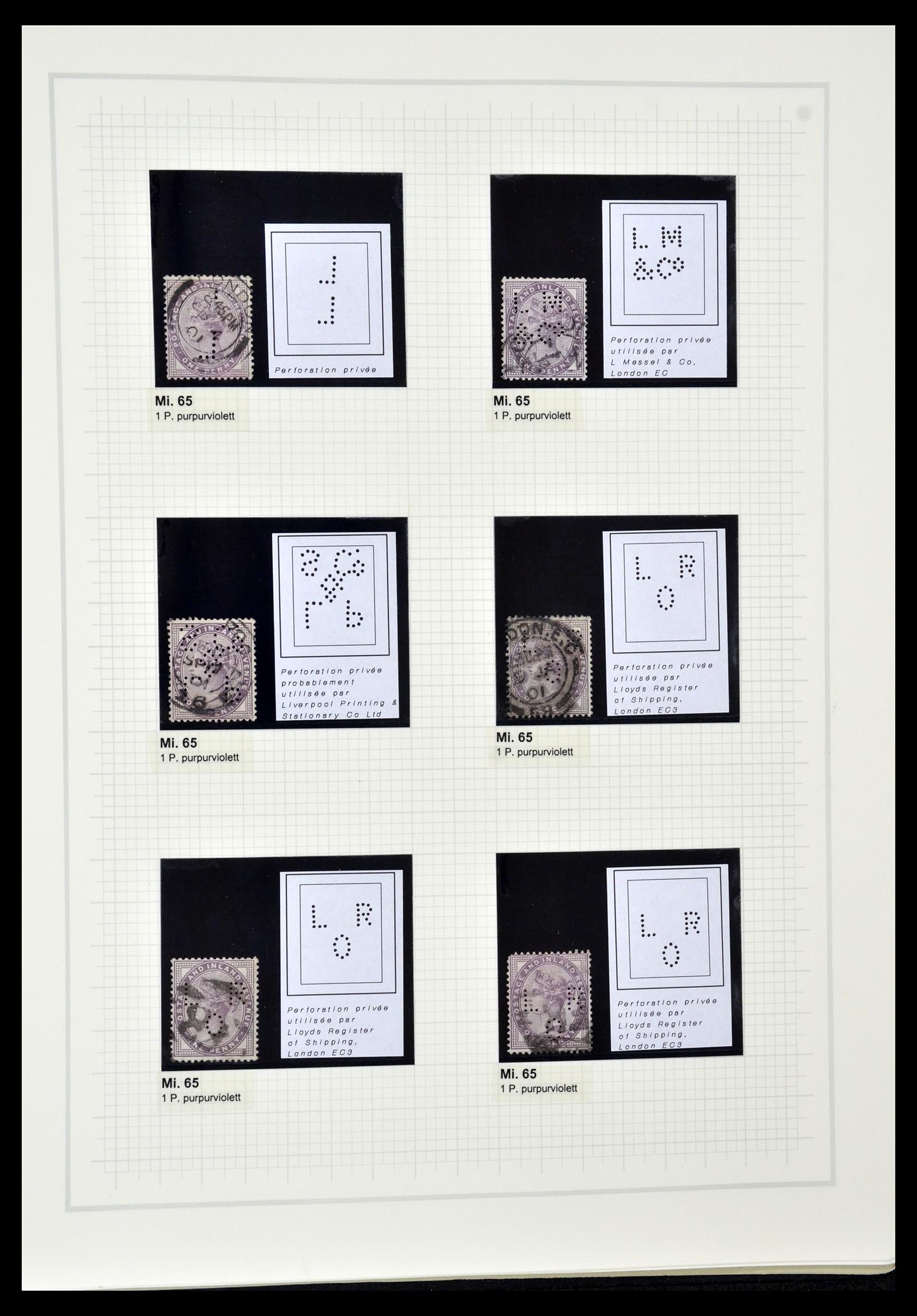 34785 0082 - Stamp Collection 34785 Great Britain perfins 1890-1960.