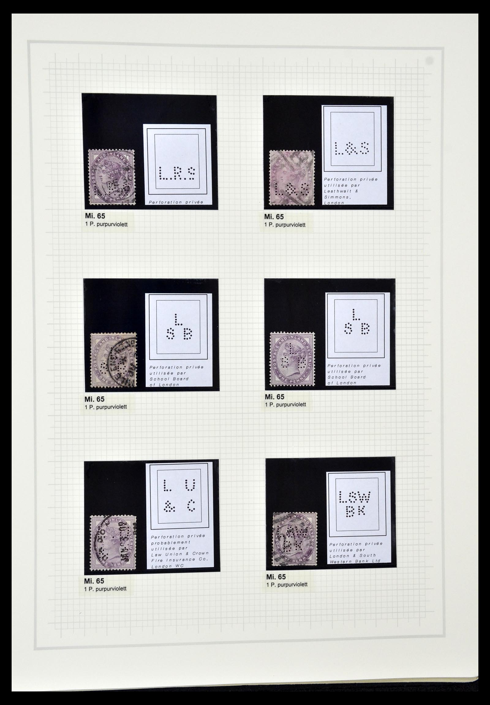 34785 0083 - Postzegelverzameling 34785 Engeland perfins 1890-1960.