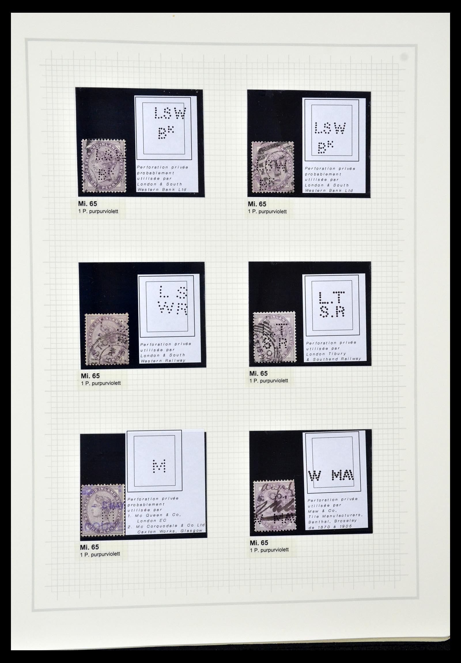 34785 0084 - Postzegelverzameling 34785 Engeland perfins 1890-1960.
