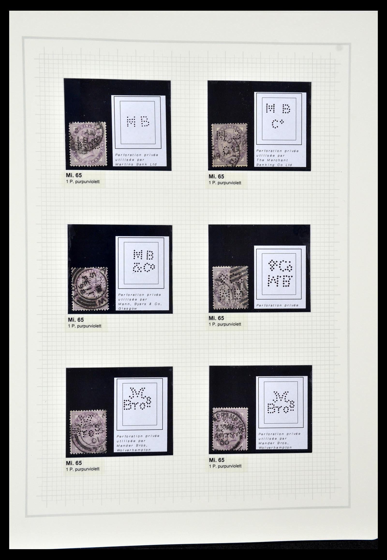 34785 0085 - Postzegelverzameling 34785 Engeland perfins 1890-1960.