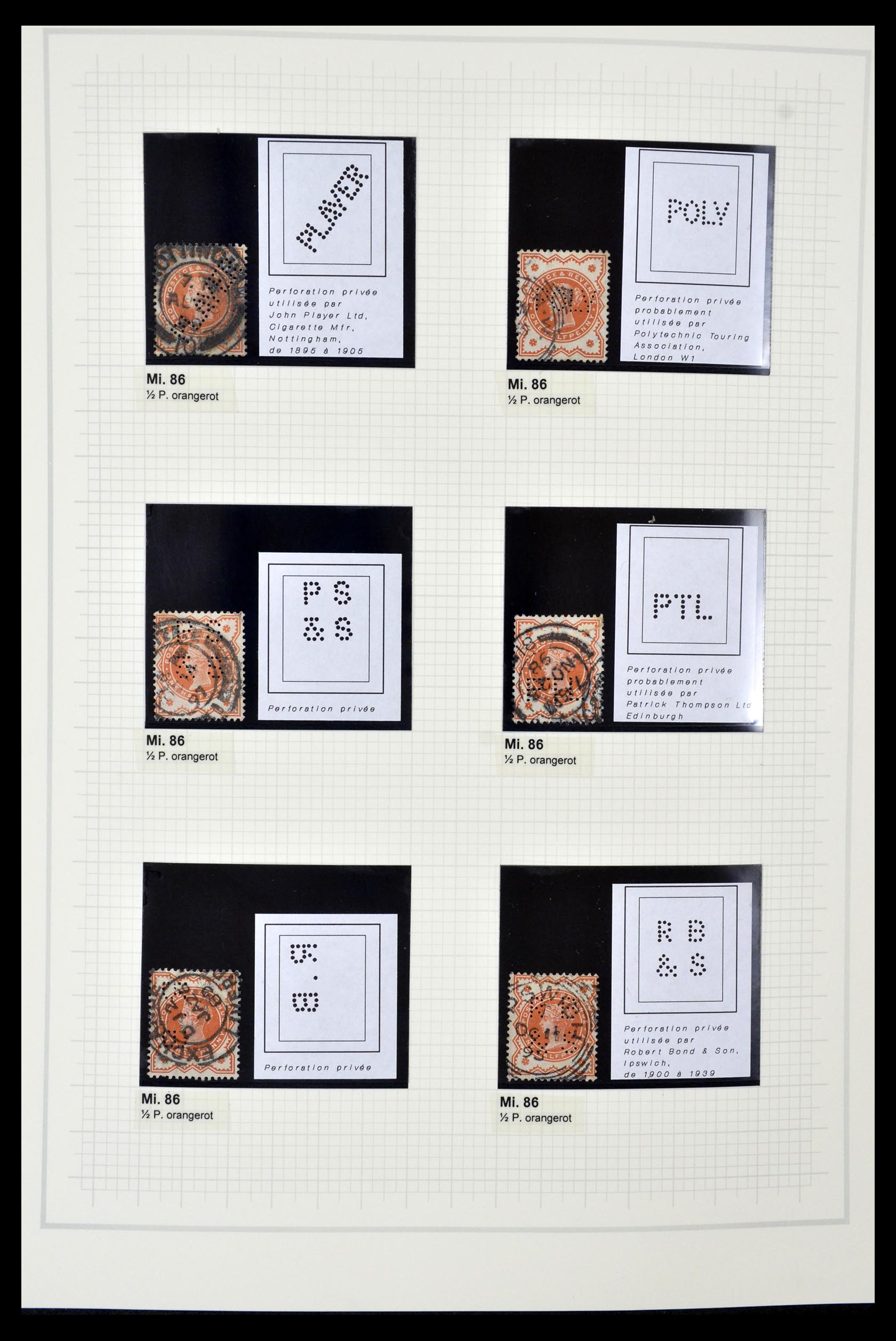 34785 0099 - Postzegelverzameling 34785 Engeland perfins 1890-1960.